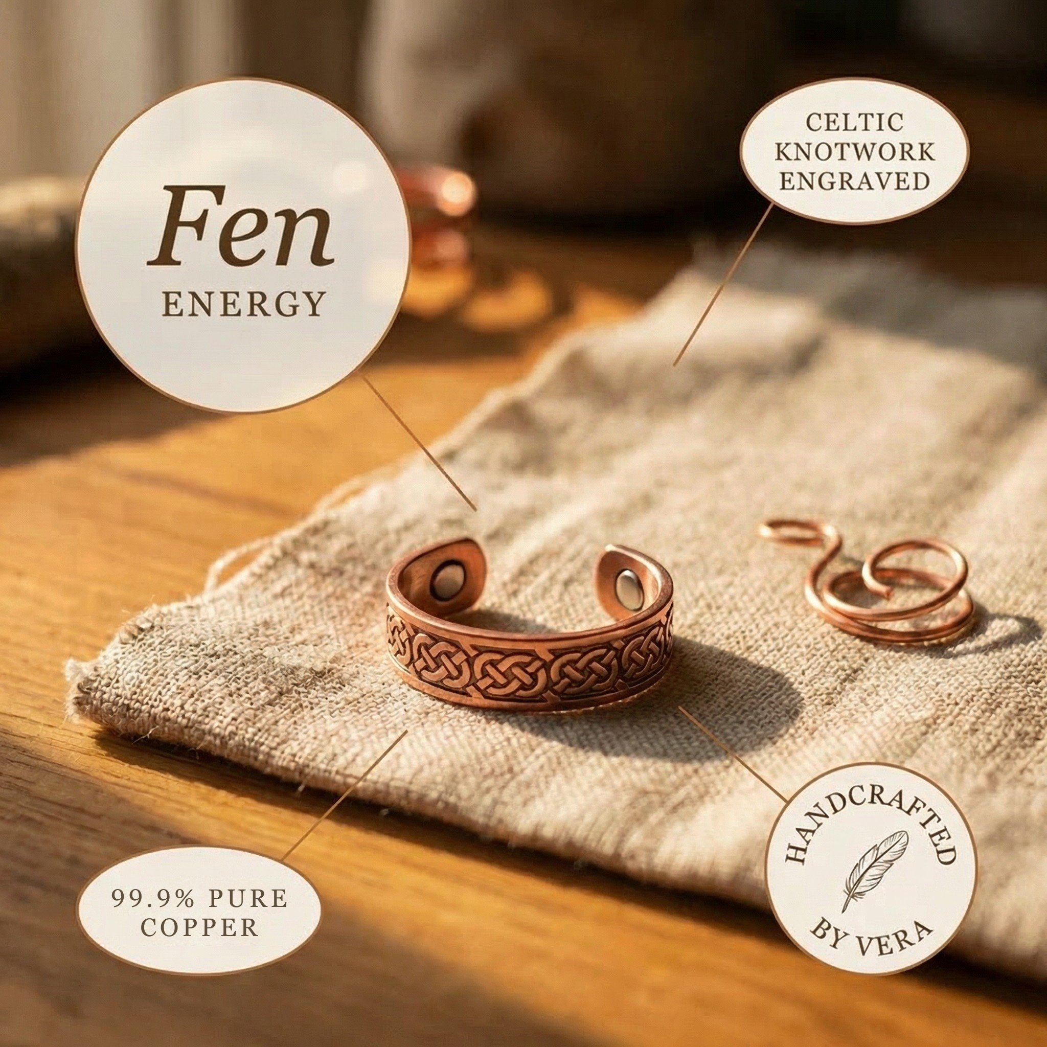 Copper Jewelry Fen Copper Ring