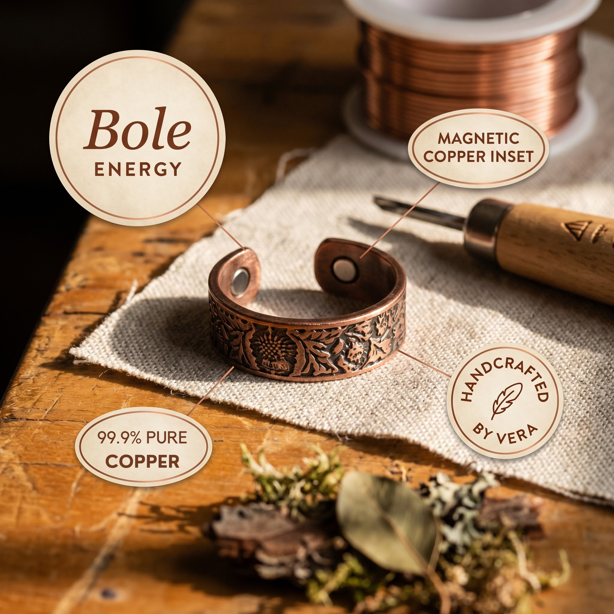 Copper Jewelry Bole Copper Ring