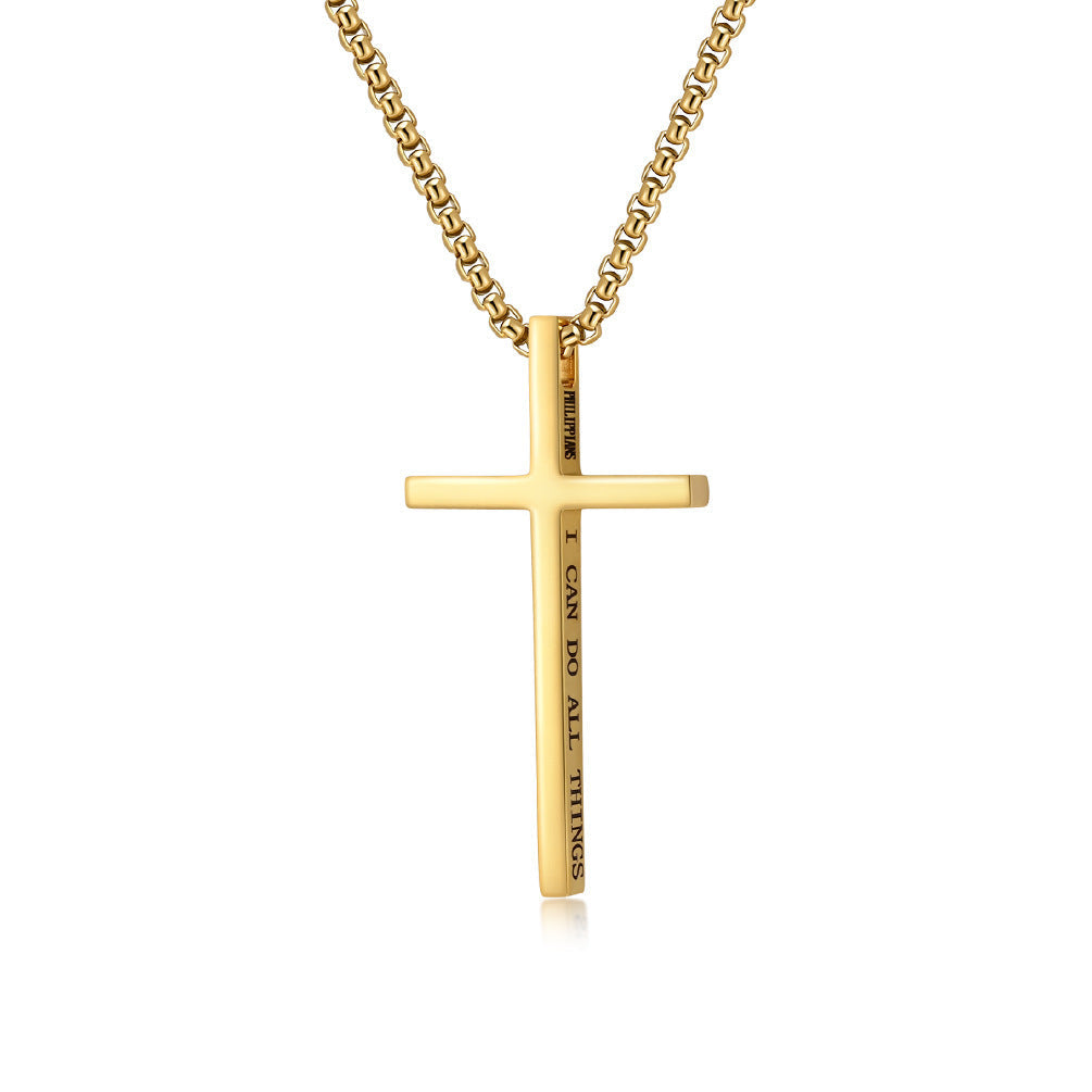 Minimalist Stainless Steel Cross Pendant Necklace