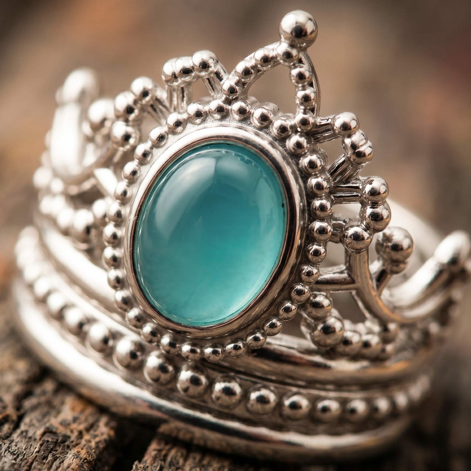 Dustland Crown Ring - Aquamarine