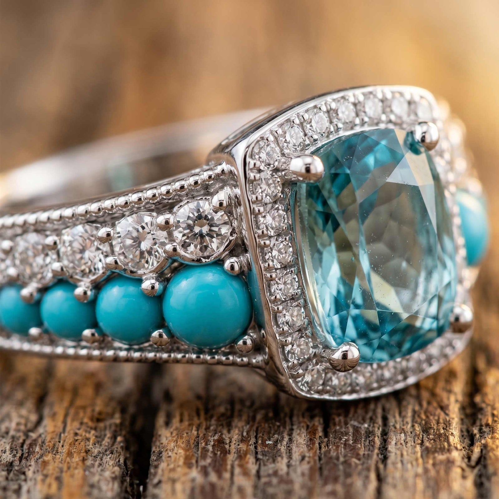 Aurora Guardian Ring - Aquamarine