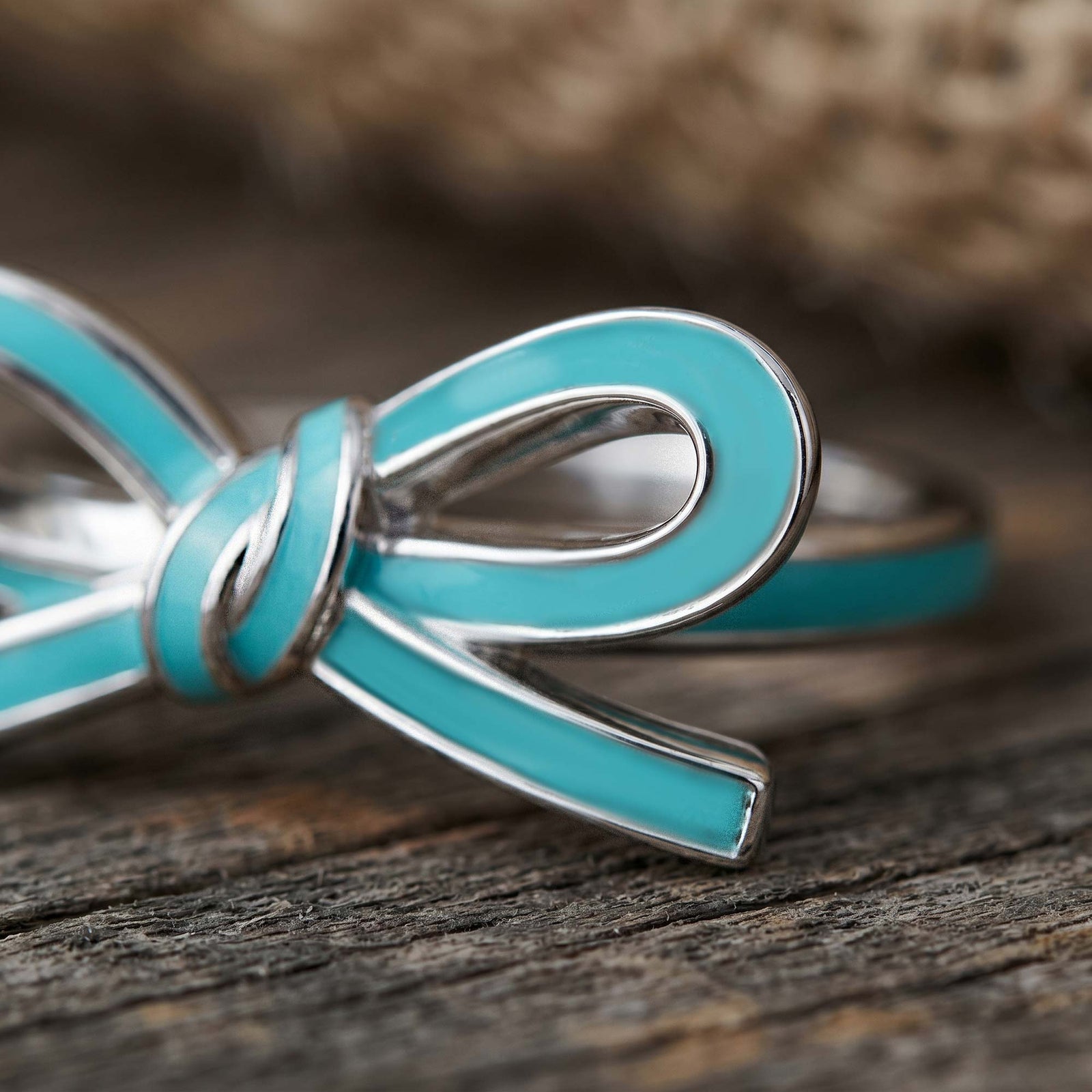Teal Bow Ring