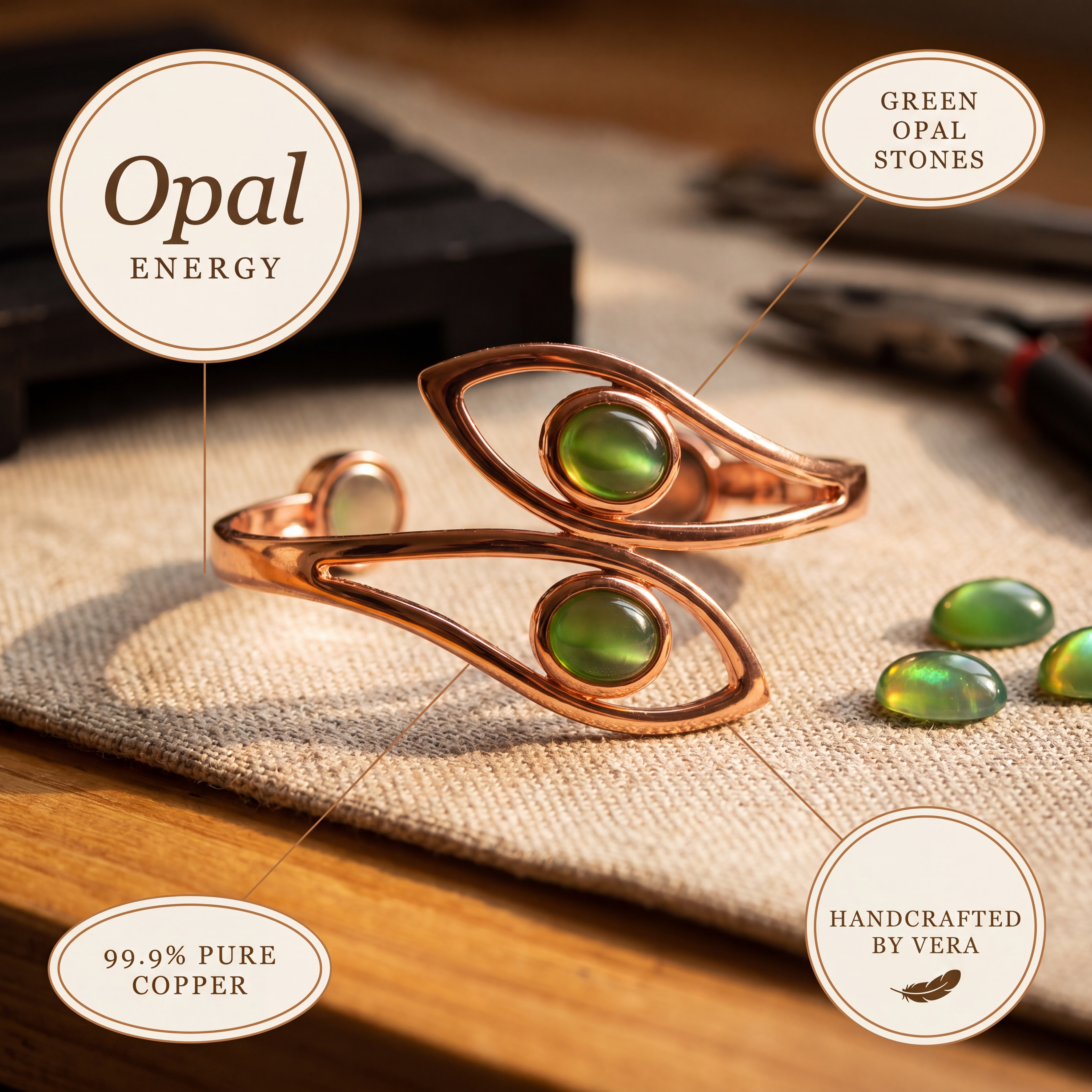 Copper Jewelry Opal Copper Bracelet