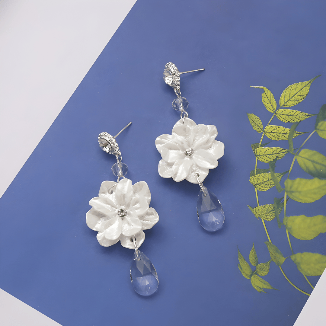 White Blossom Earrings