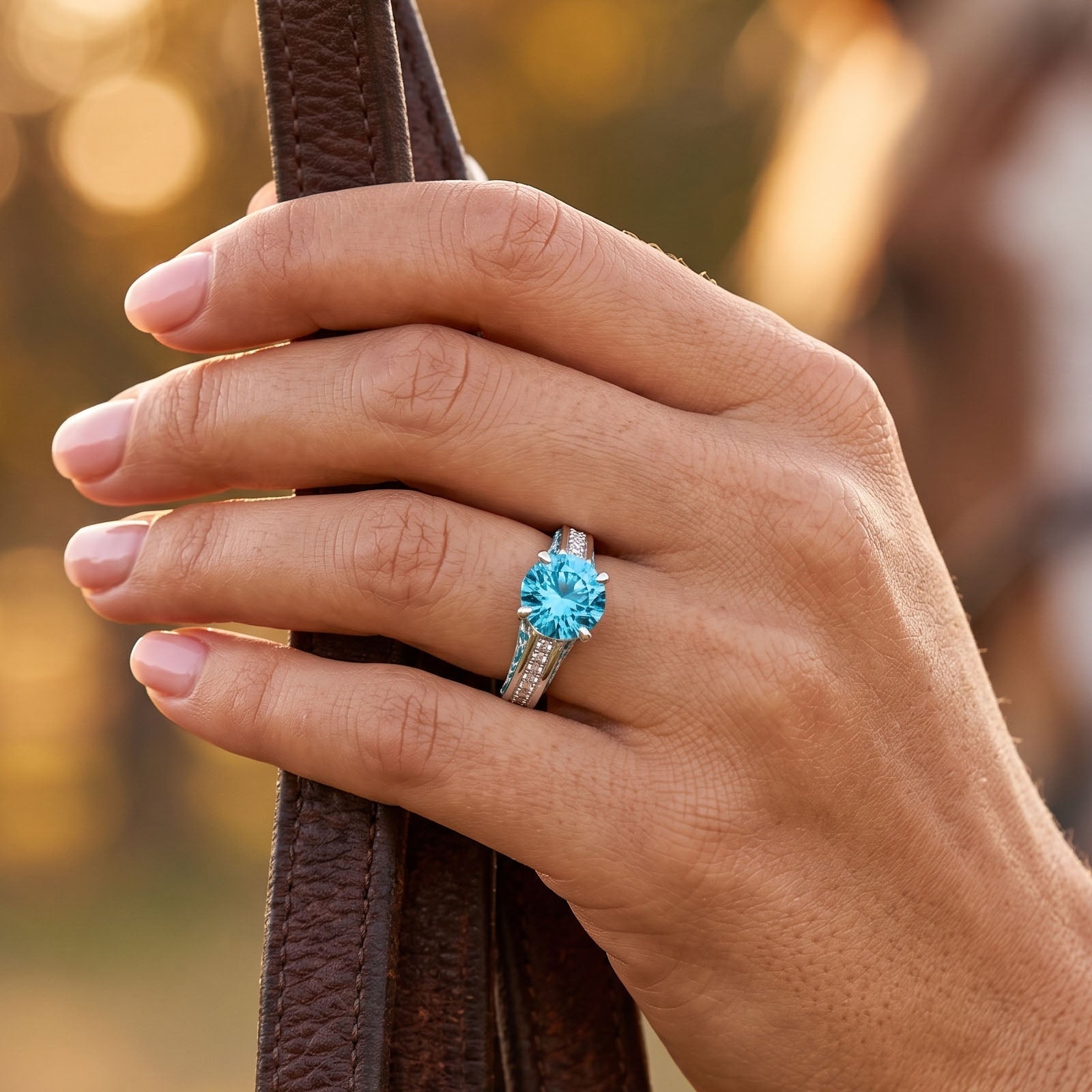 Antler Bloom Ring - Aquamarine