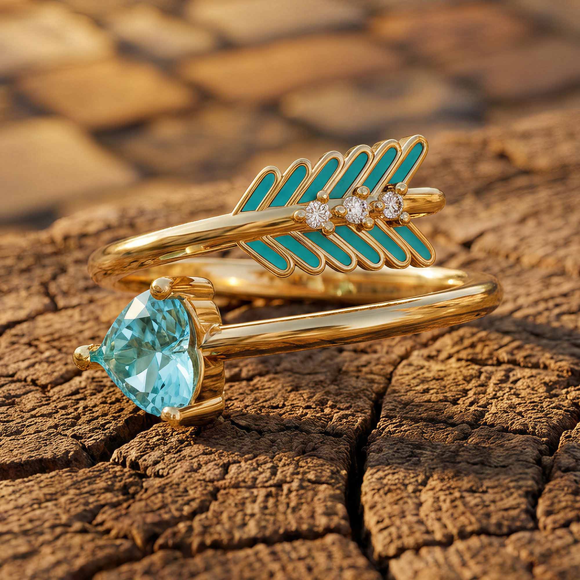 Arrow's Path Ring - Aquamarine