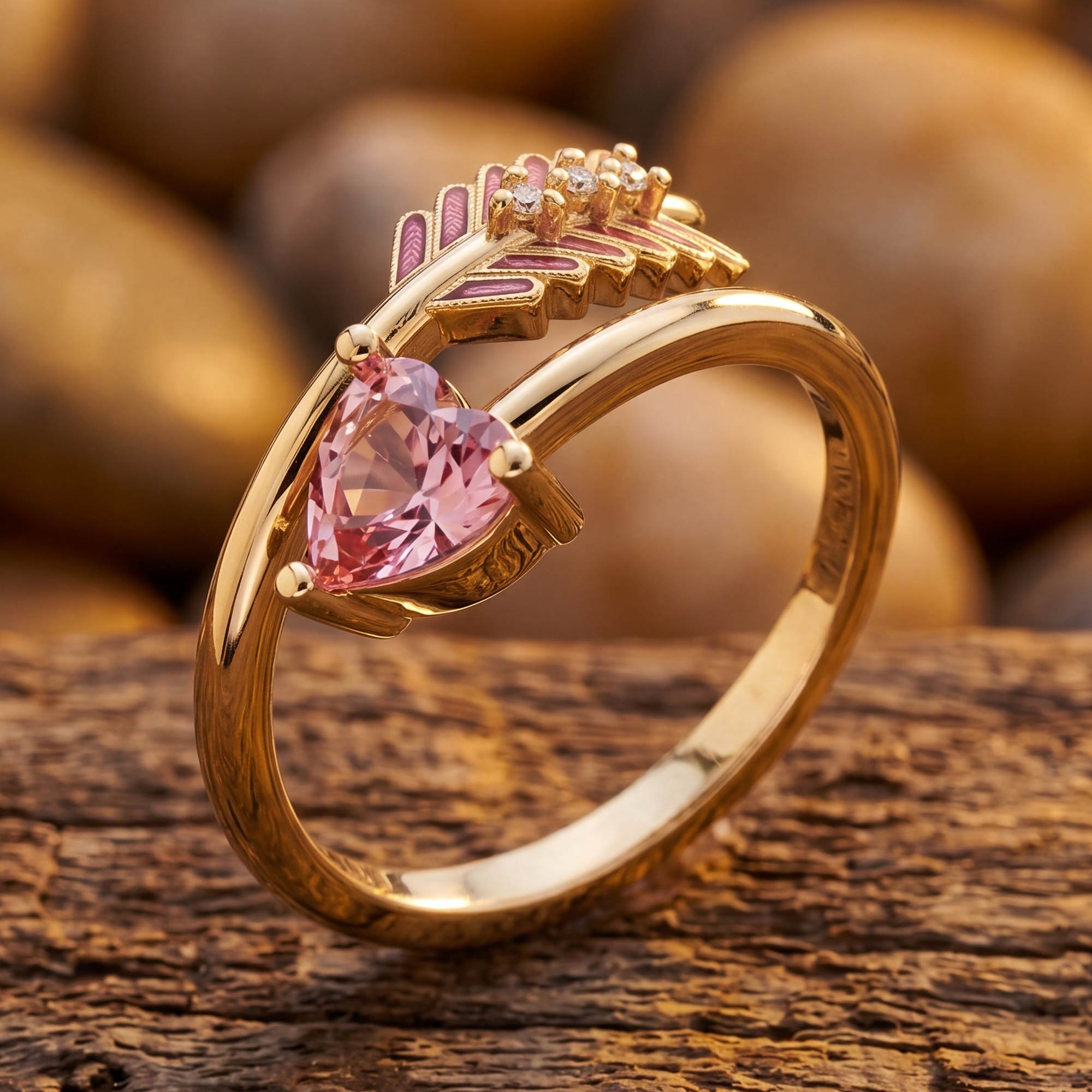 Arrow's Path Ring - Rose Quartz