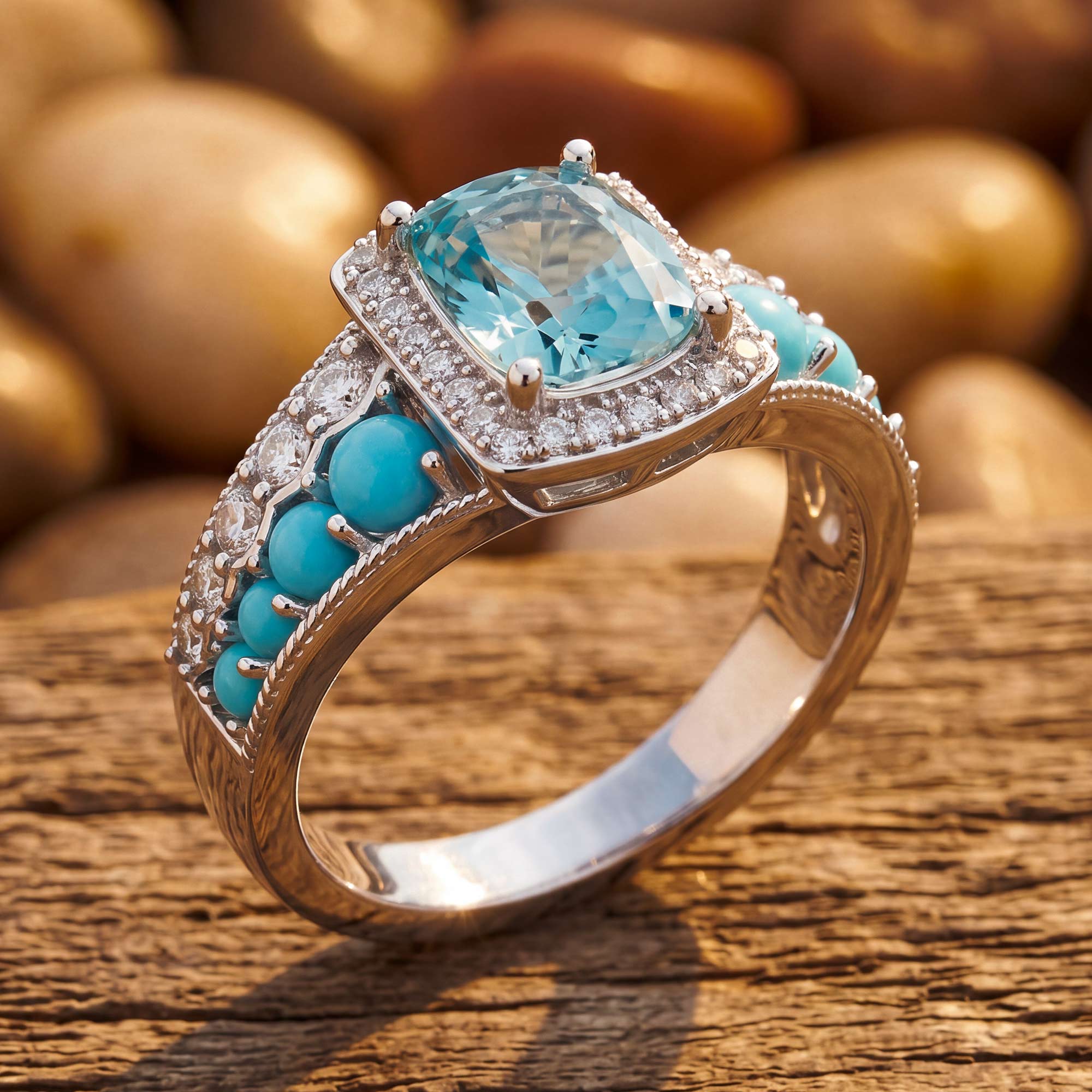Aurora Guardian Ring - Aquamarine