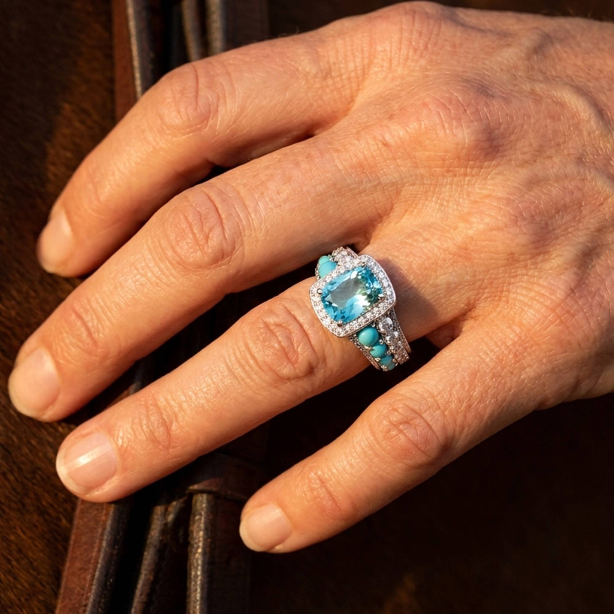 Aurora Guardian Ring - Aquamarine