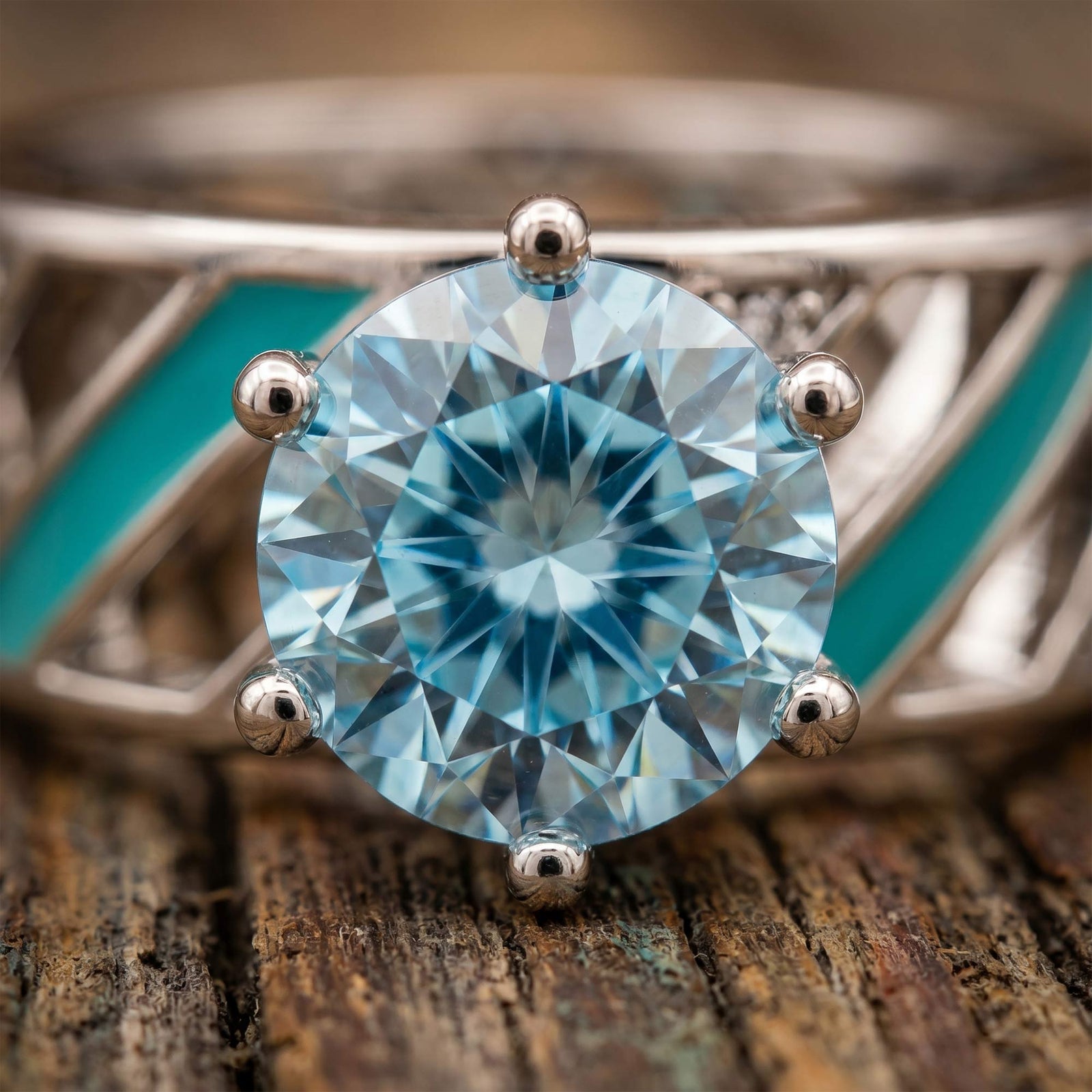Aurora Veil Ring - Aquamarine