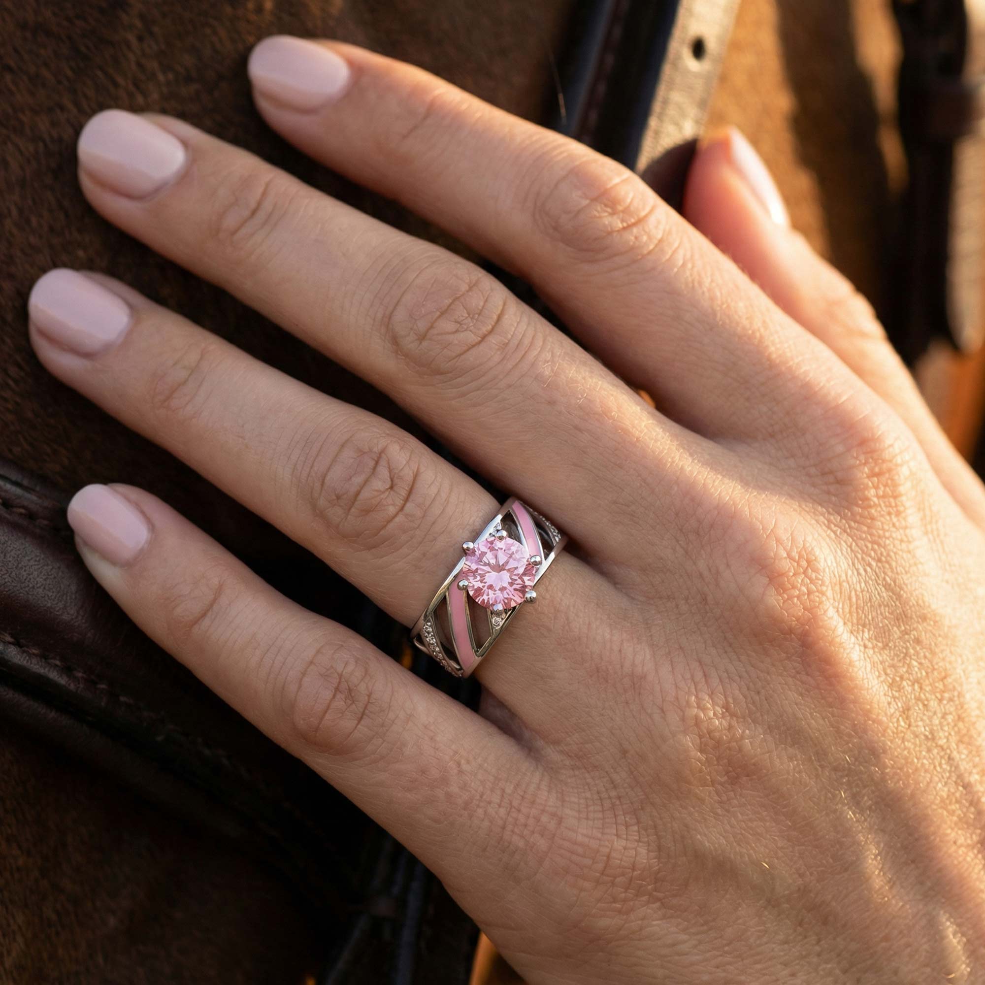 Aurora Veil Ring - Rose Quartz