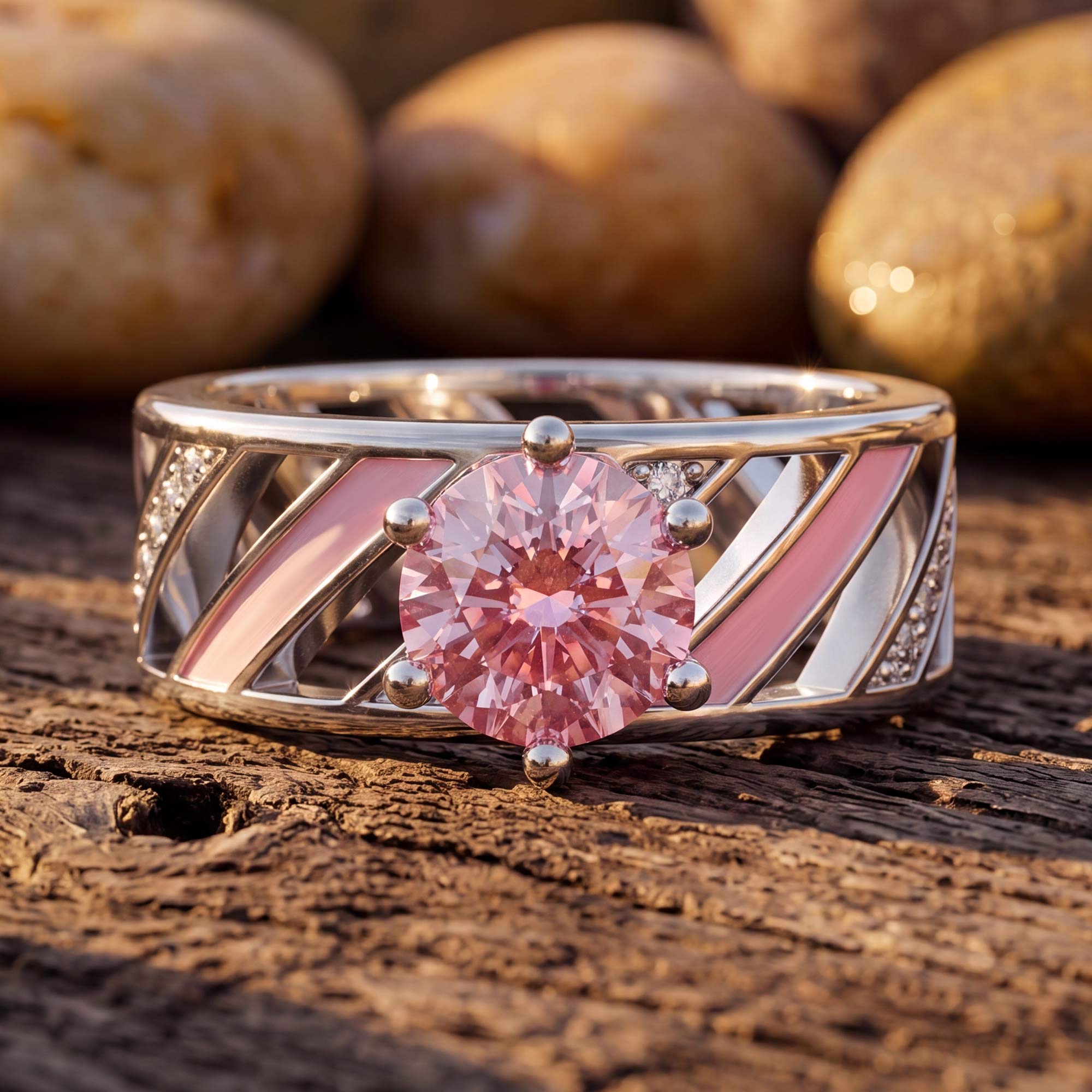 Aurora Veil Ring - Rose Quartz