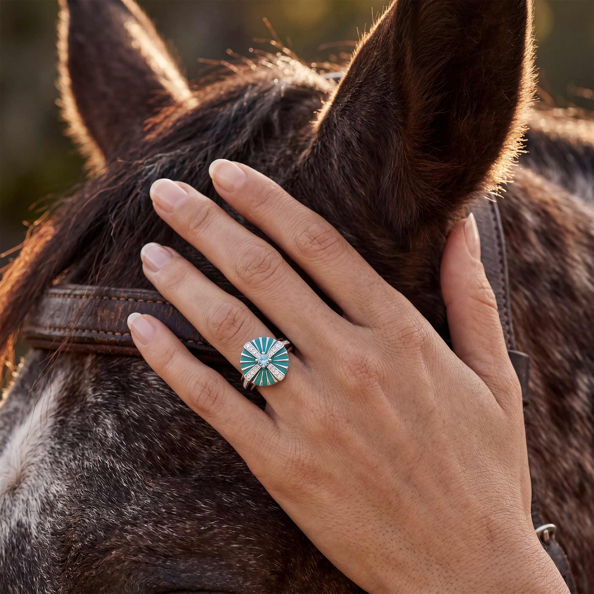 Azure Compass Ring
