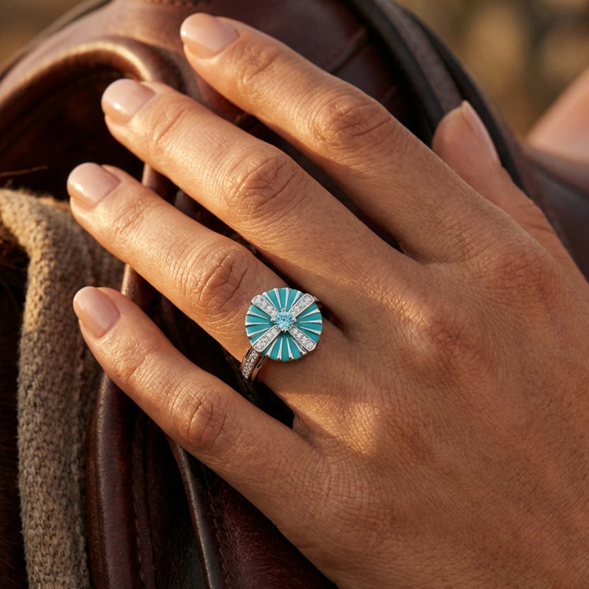 Azure Compass Ring