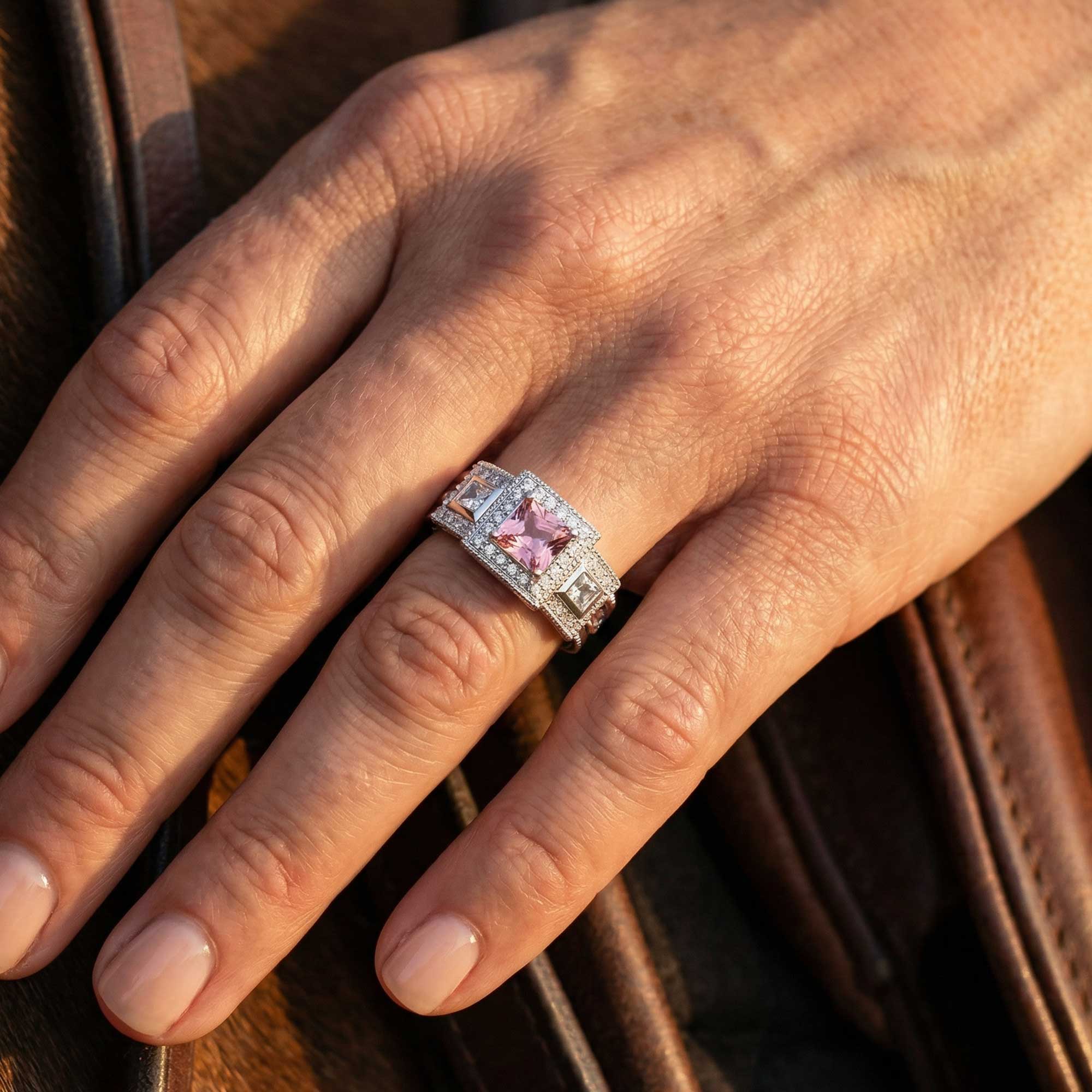 Azure Lighthouse Ring - Rose Quartz