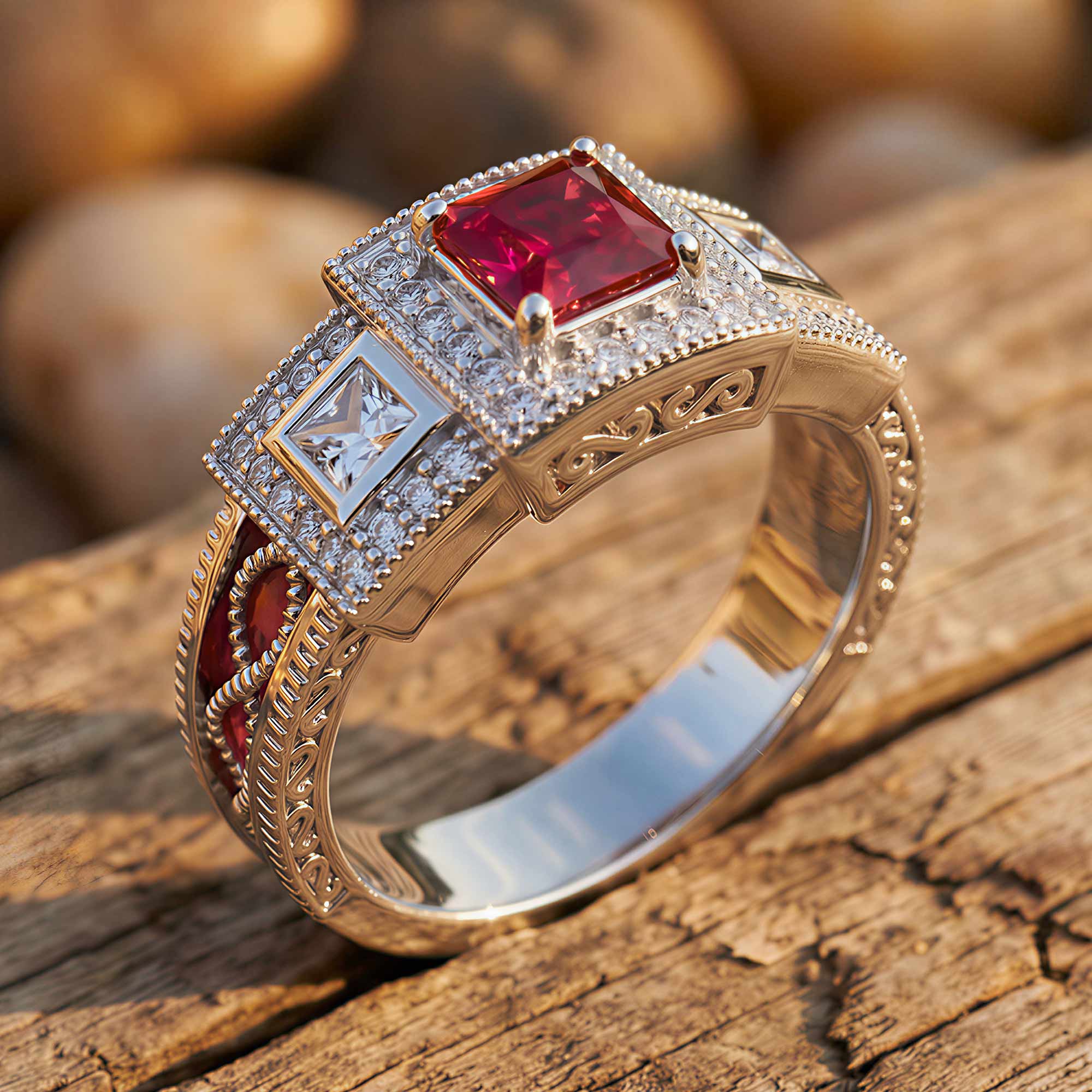 Azure Lighthouse Ring - Ruby