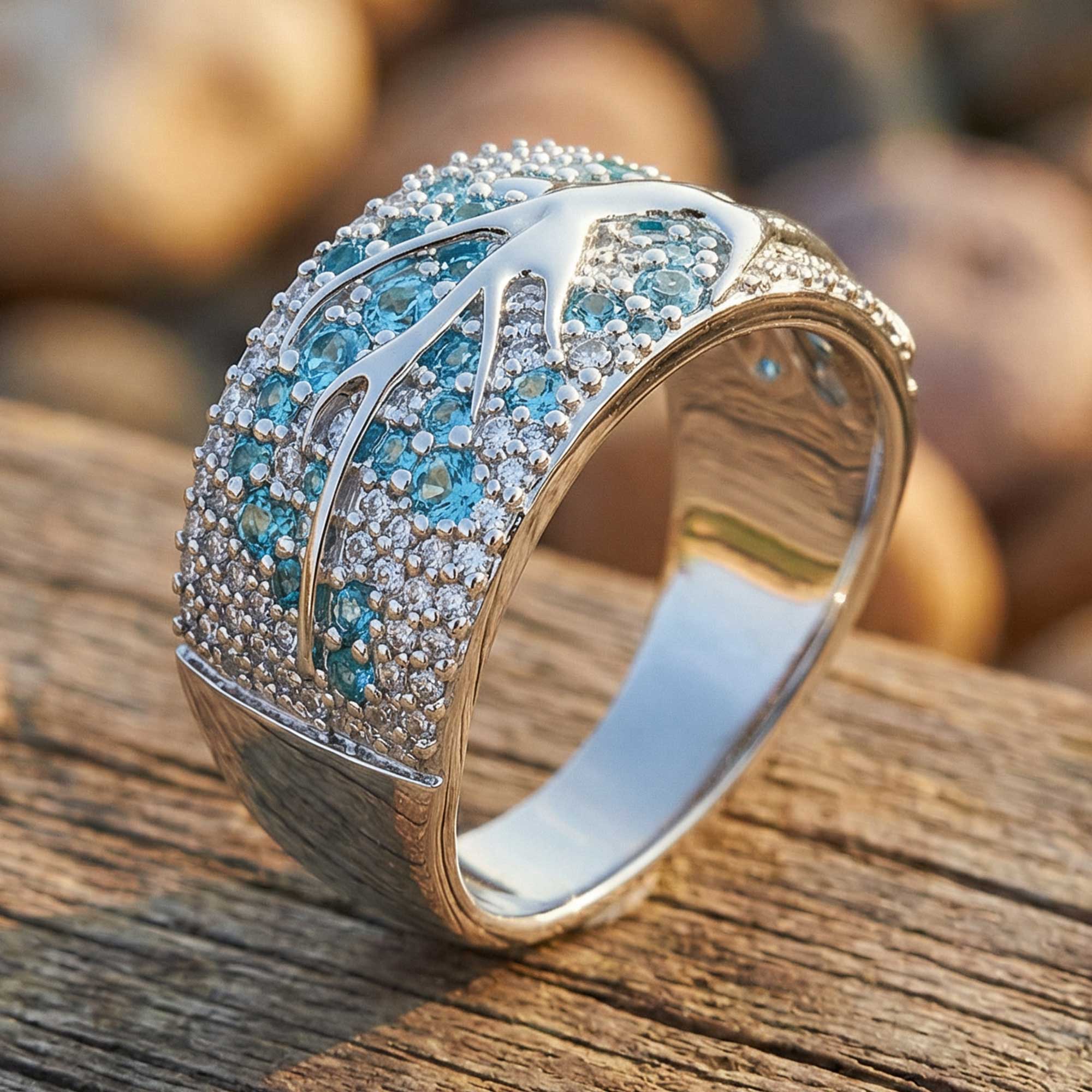 Bubblewaltz Ring - Aquamarine