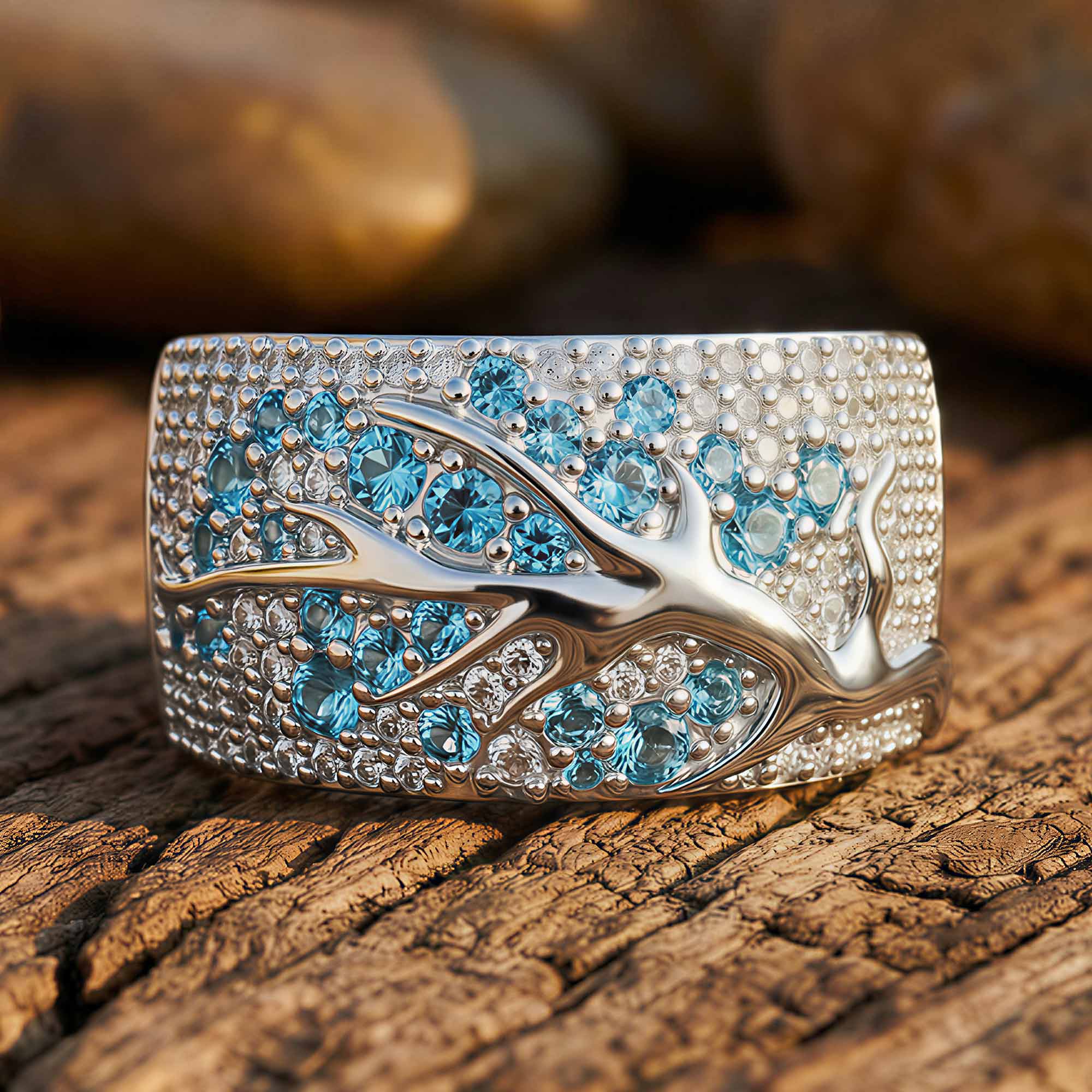 Bubblewaltz Ring - Aquamarine