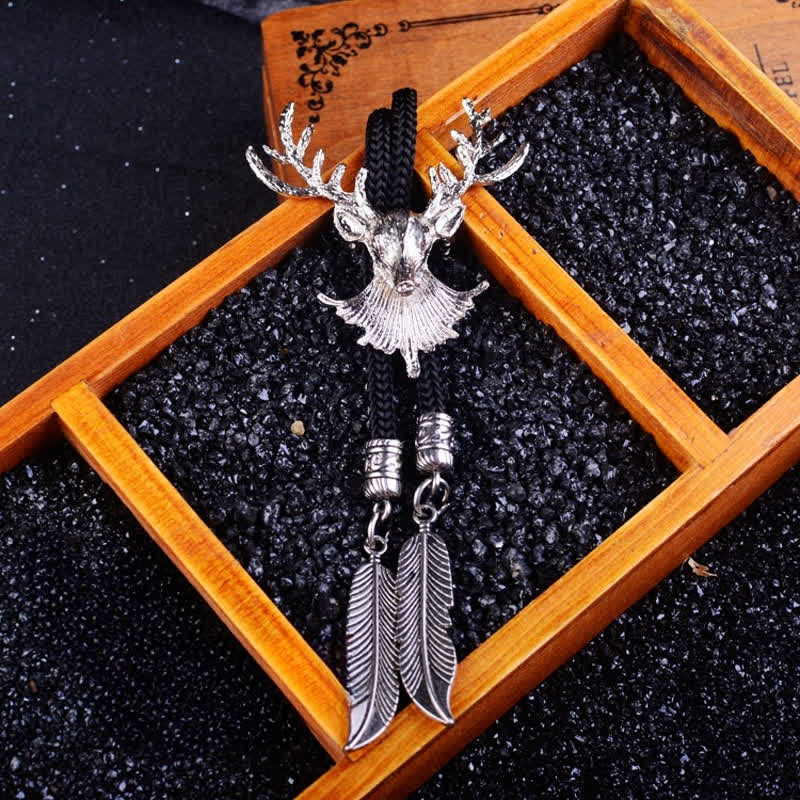 Delicately Crafted Deer Head Pendant Bolo Tie