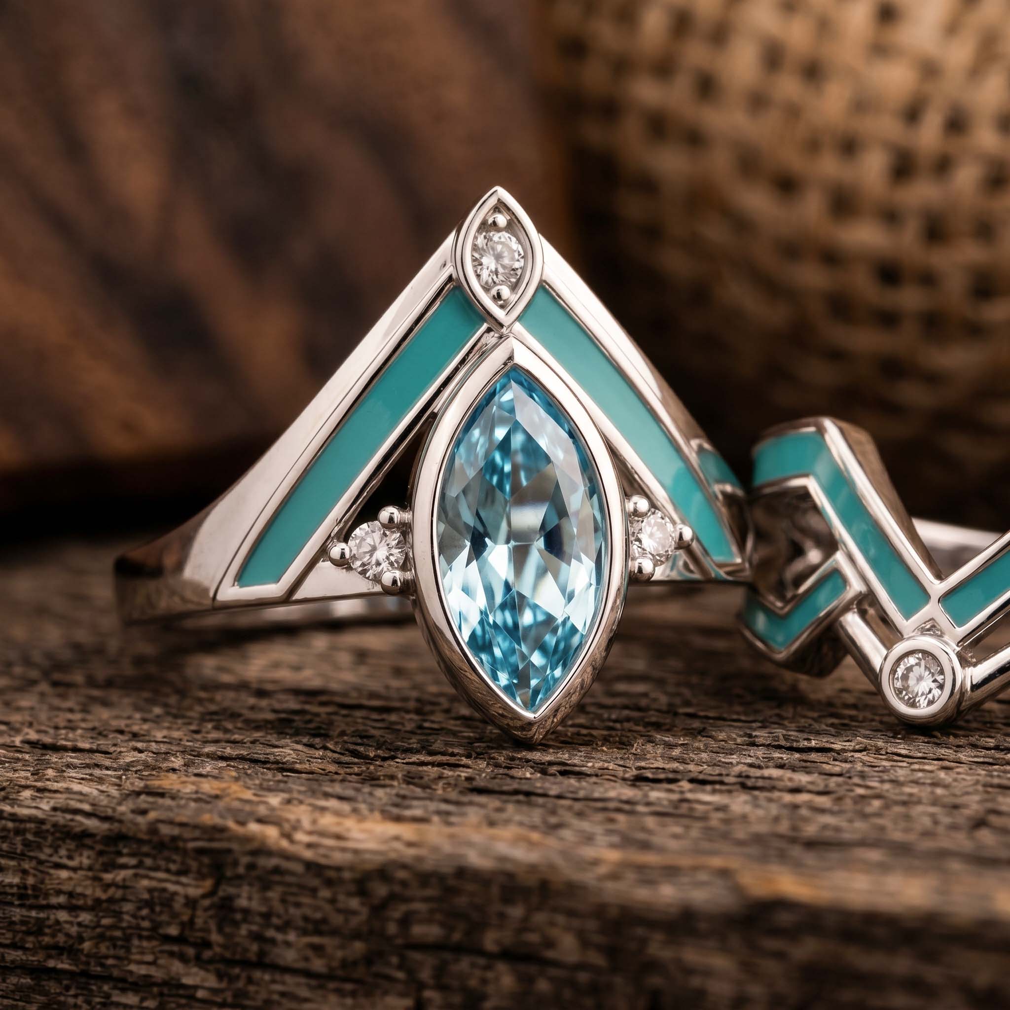 Canyon Peak Ring - Aquamarine