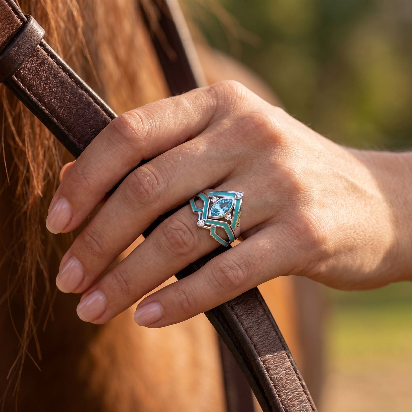 Canyon Peak Ring - Aquamarine