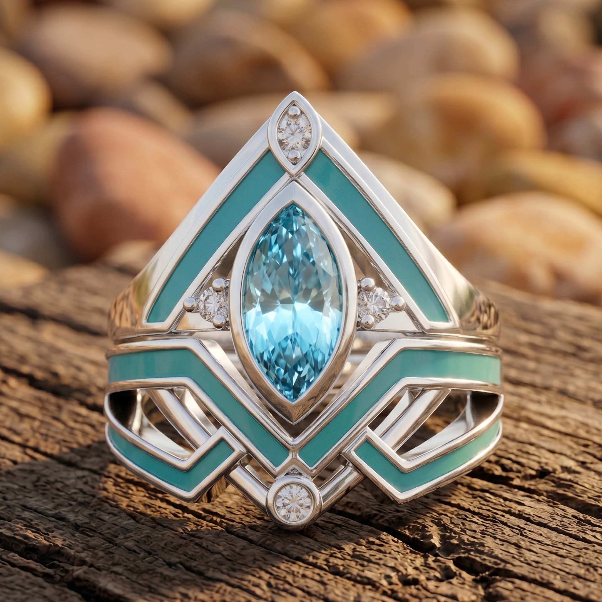 Canyon Peak Ring - Aquamarine