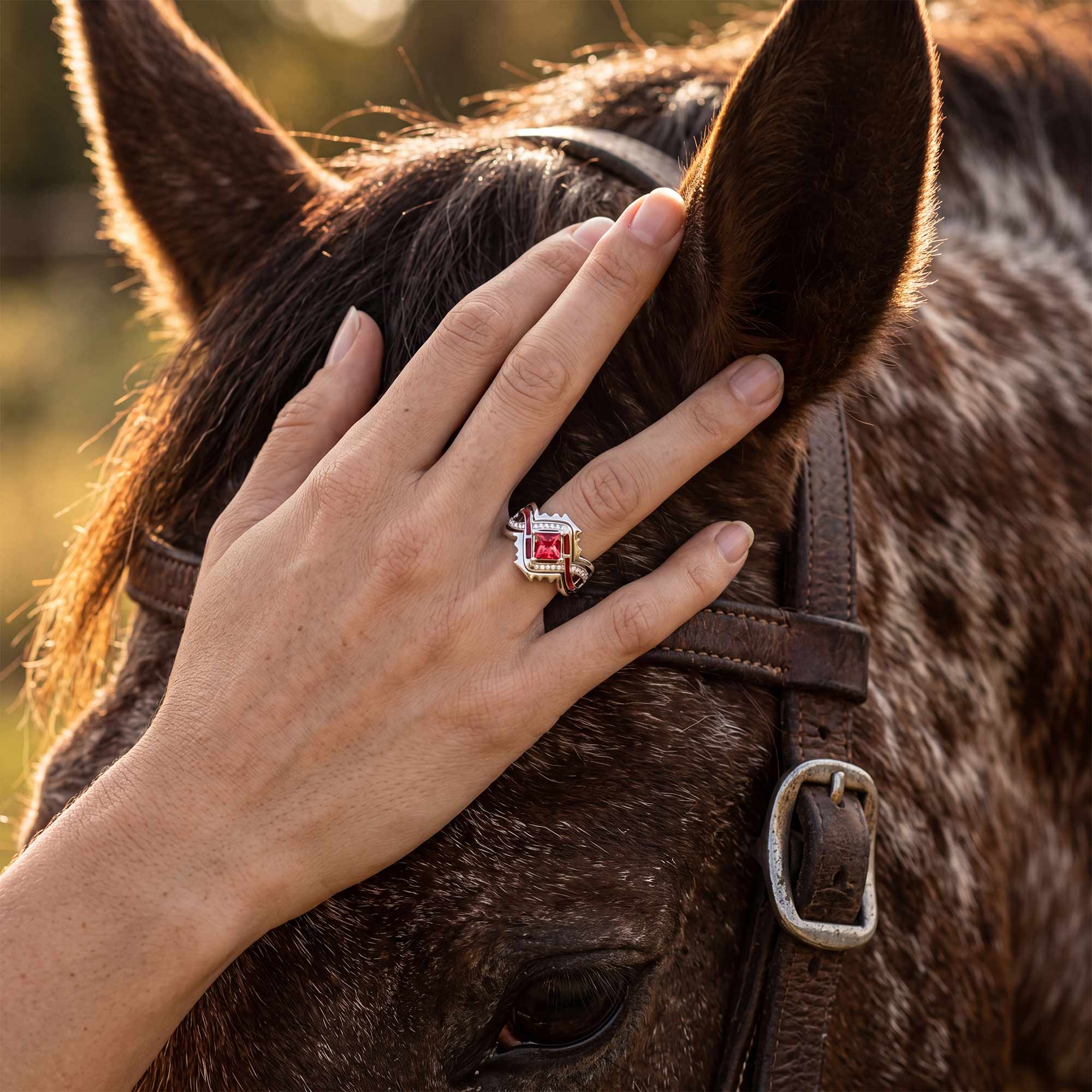 Cascading Ridges Ring - Ruby