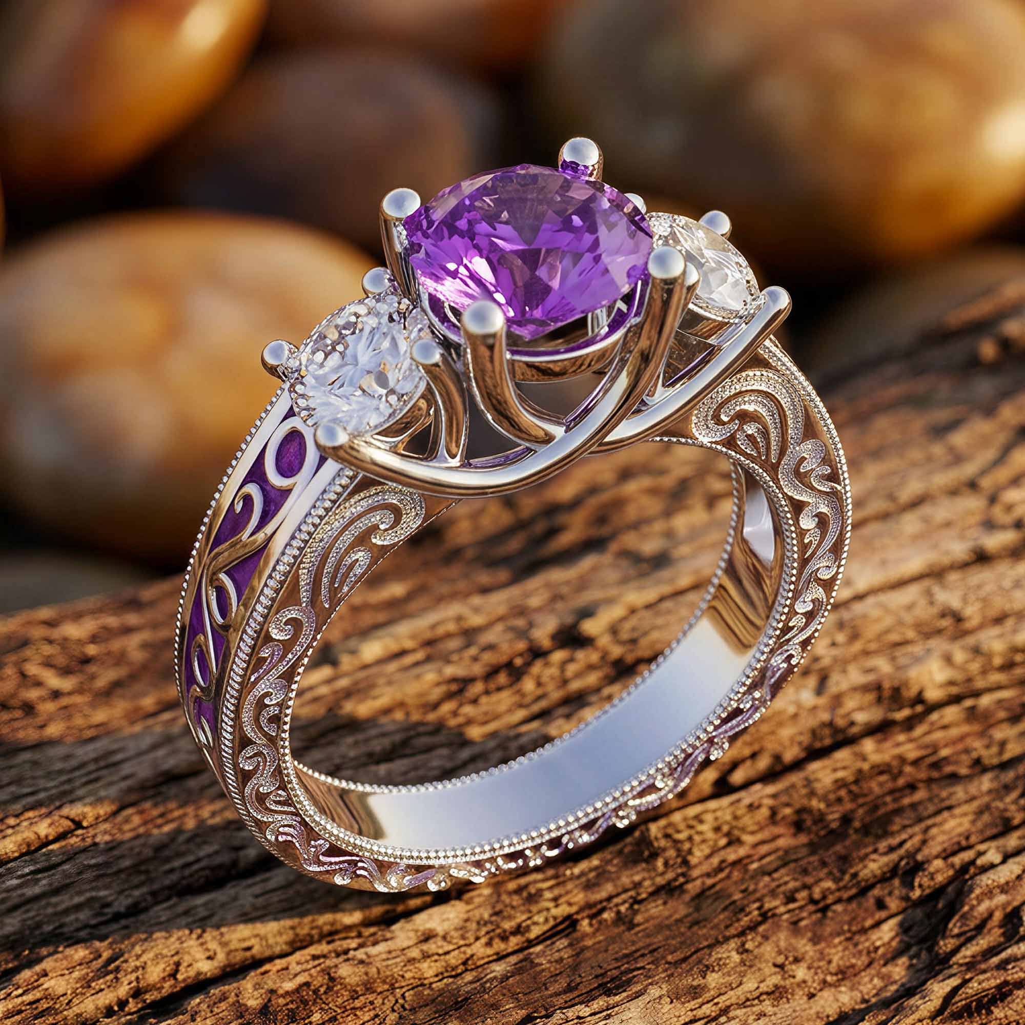 Century Romance Ring - Amethyst