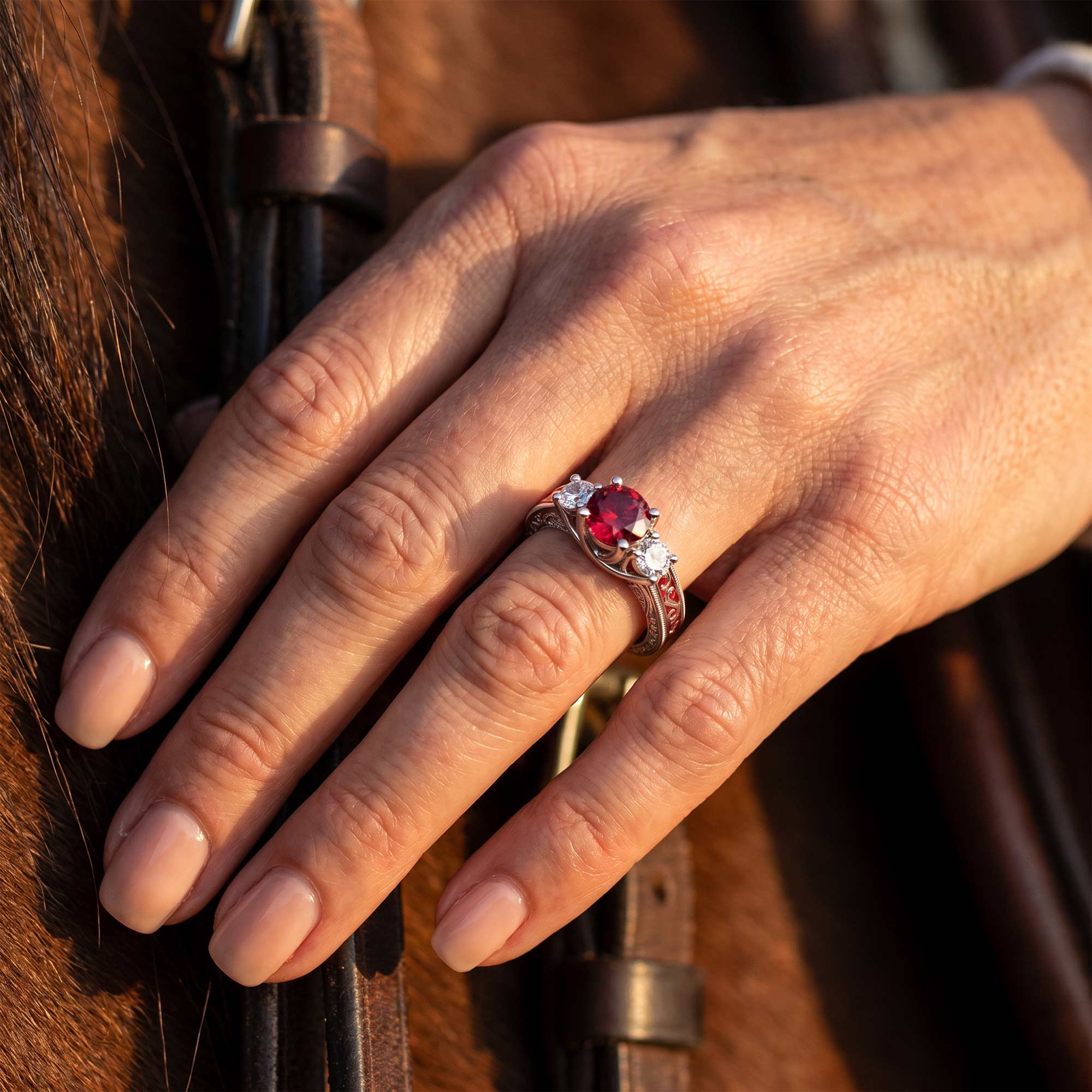 Century Romance Ring - Ruby