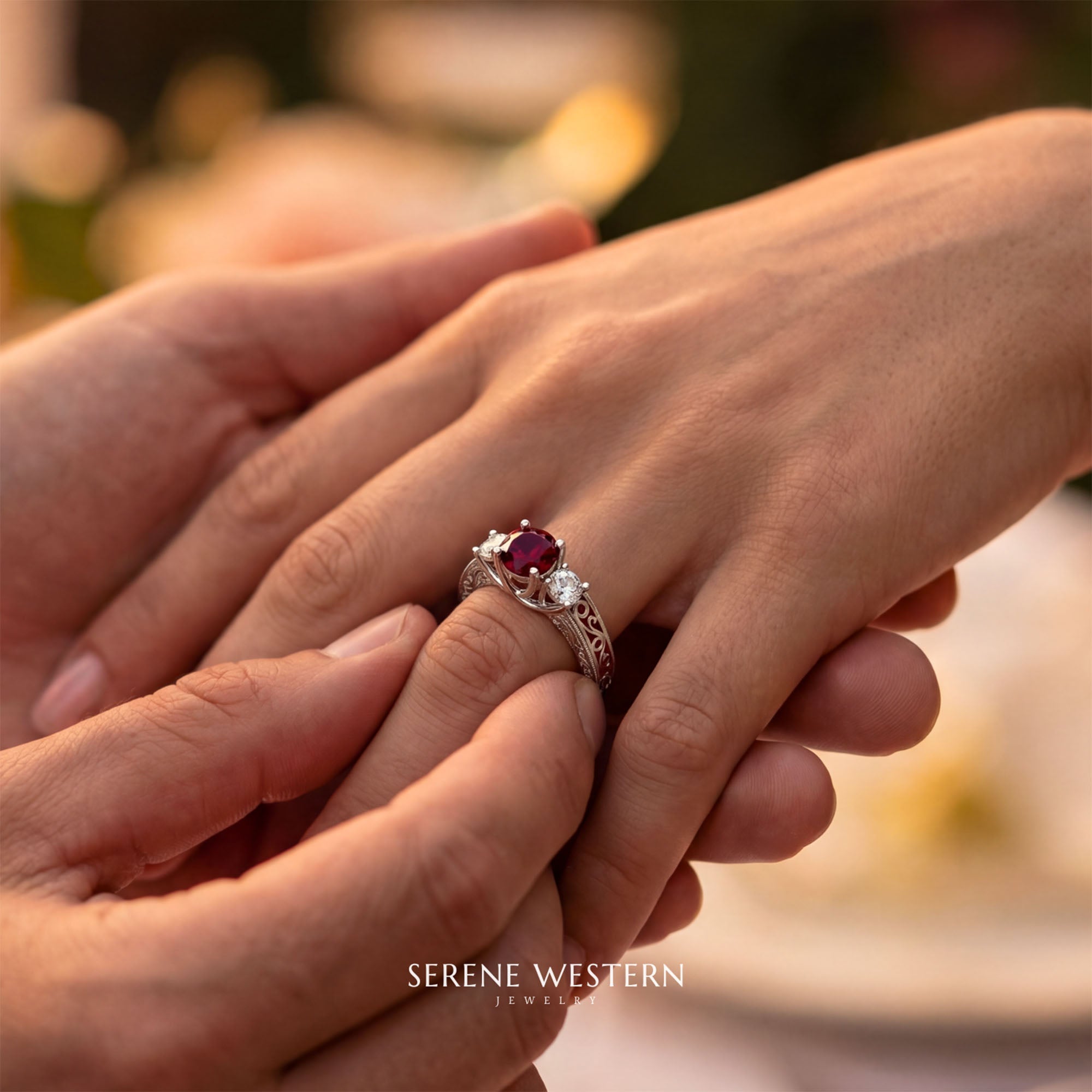 Century Romance Ring - Ruby