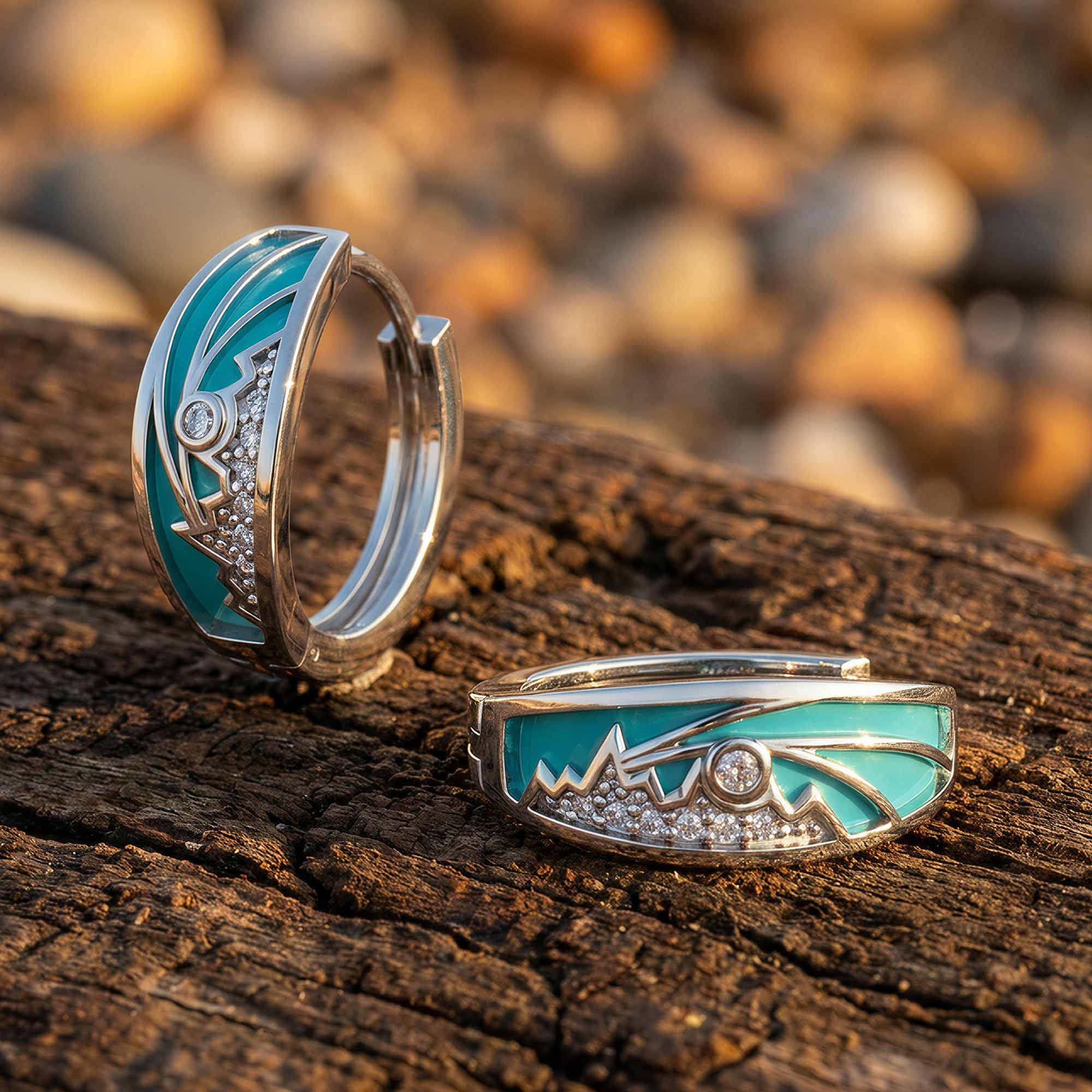 Cerulean Summit Earrings - Moissanite