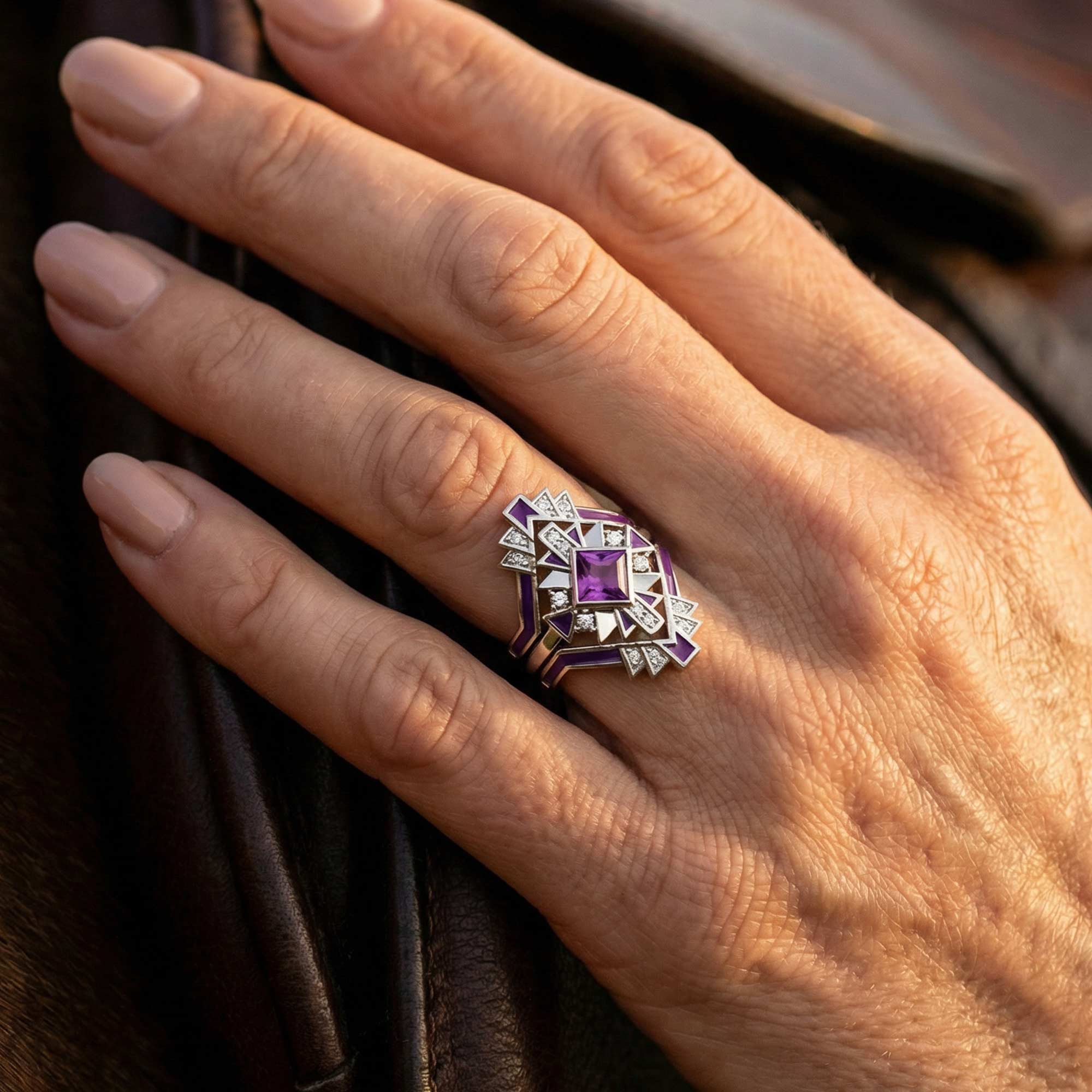 Chief's Crown Ring - Amethyst