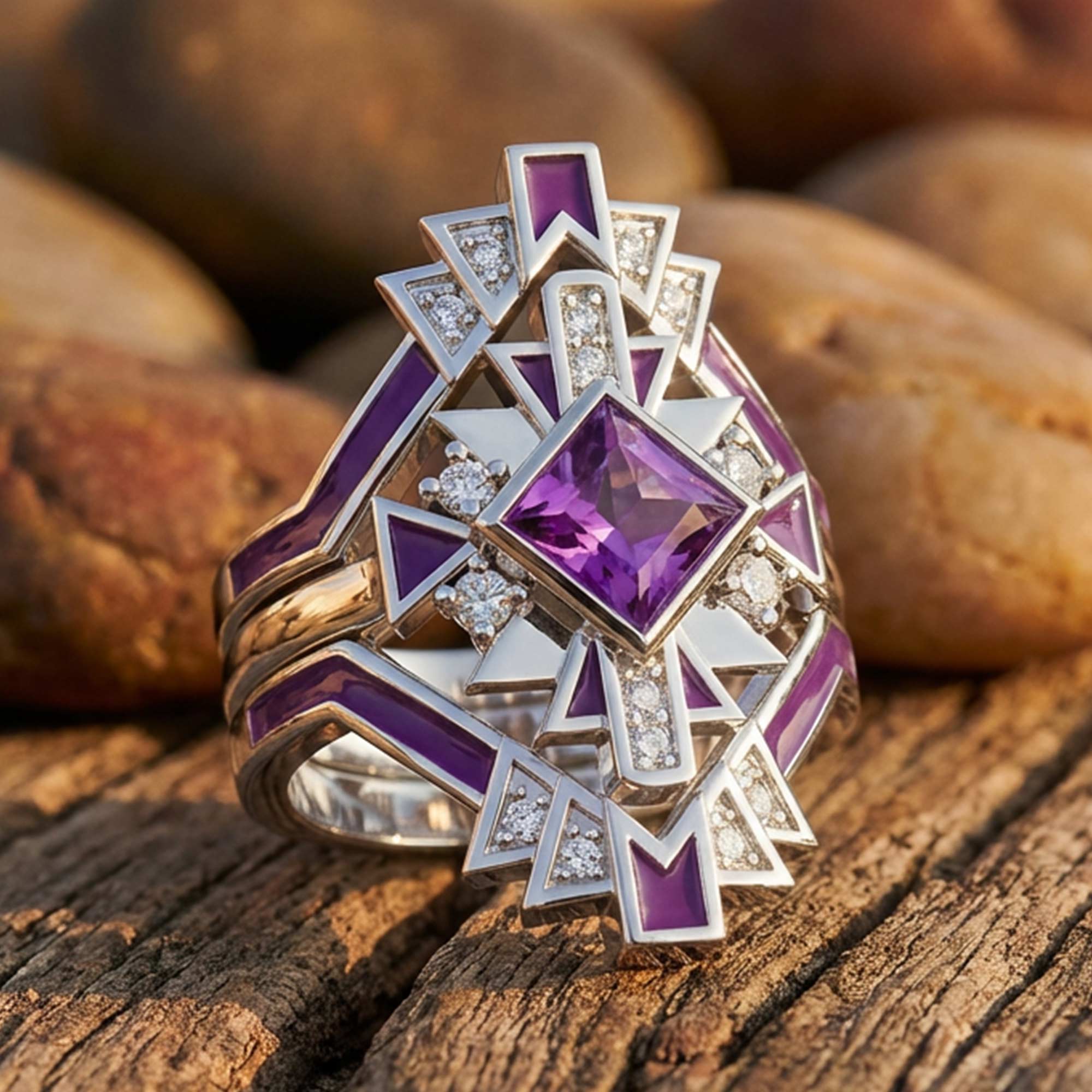 Chief's Crown Ring - Amethyst