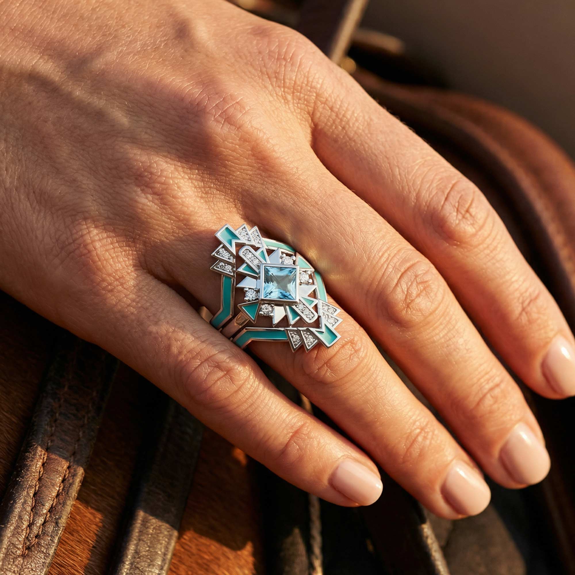 Chief's Crown Ring - Aquamarine