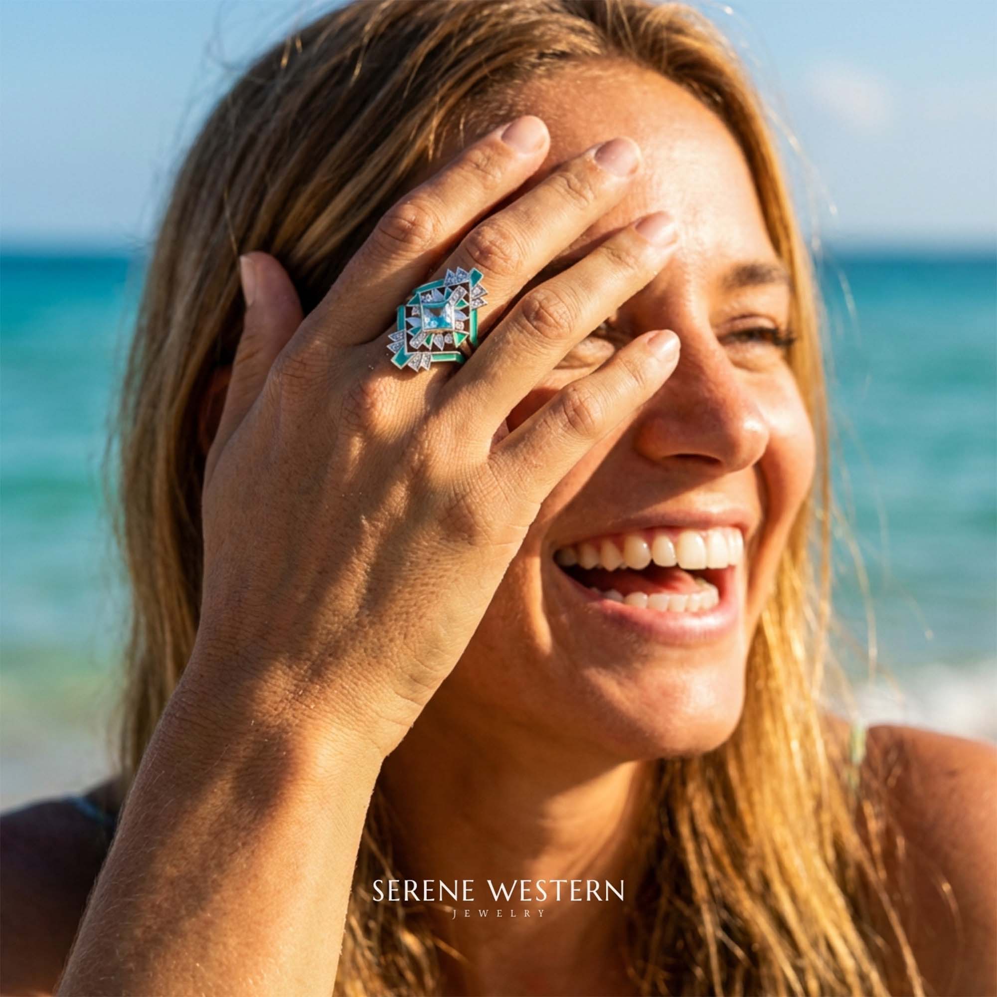 Chief's Crown Ring - Aquamarine