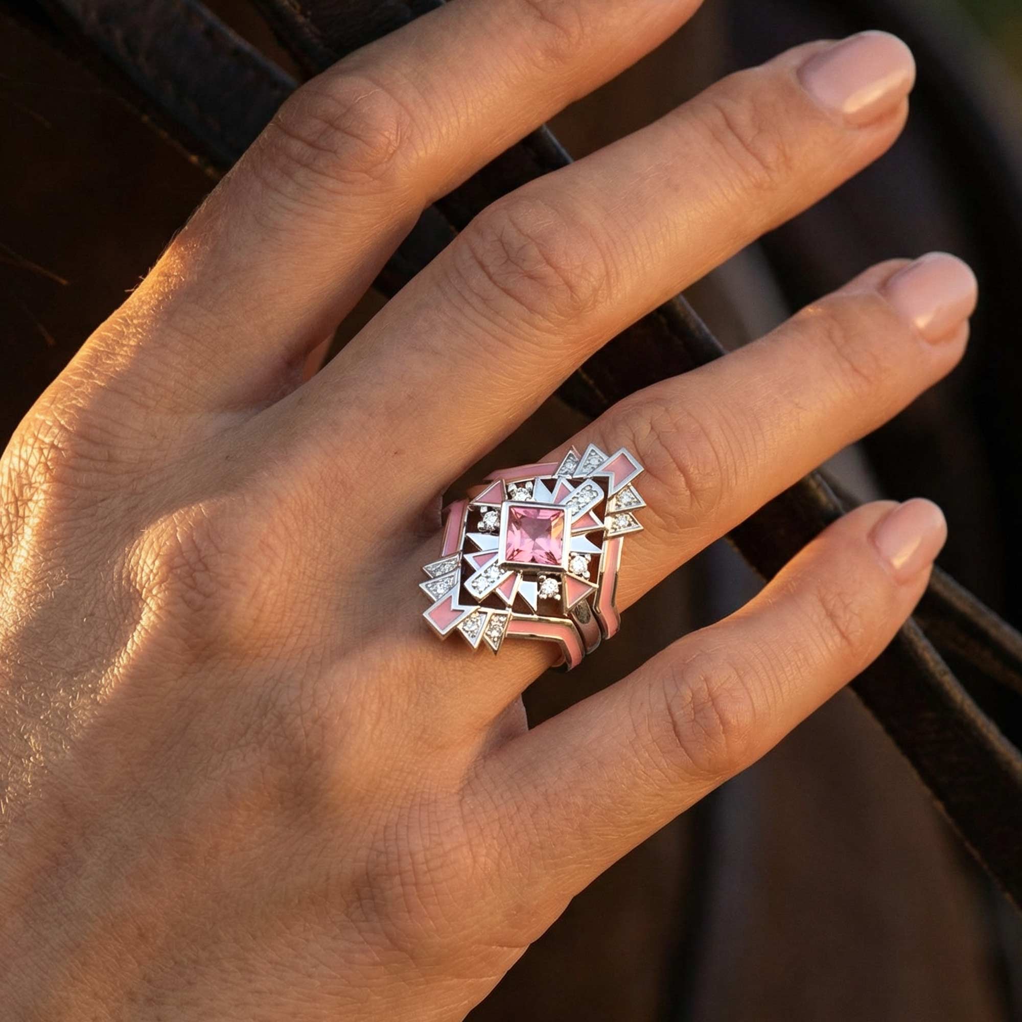 Chief's Crown Ring - Rose Quartz