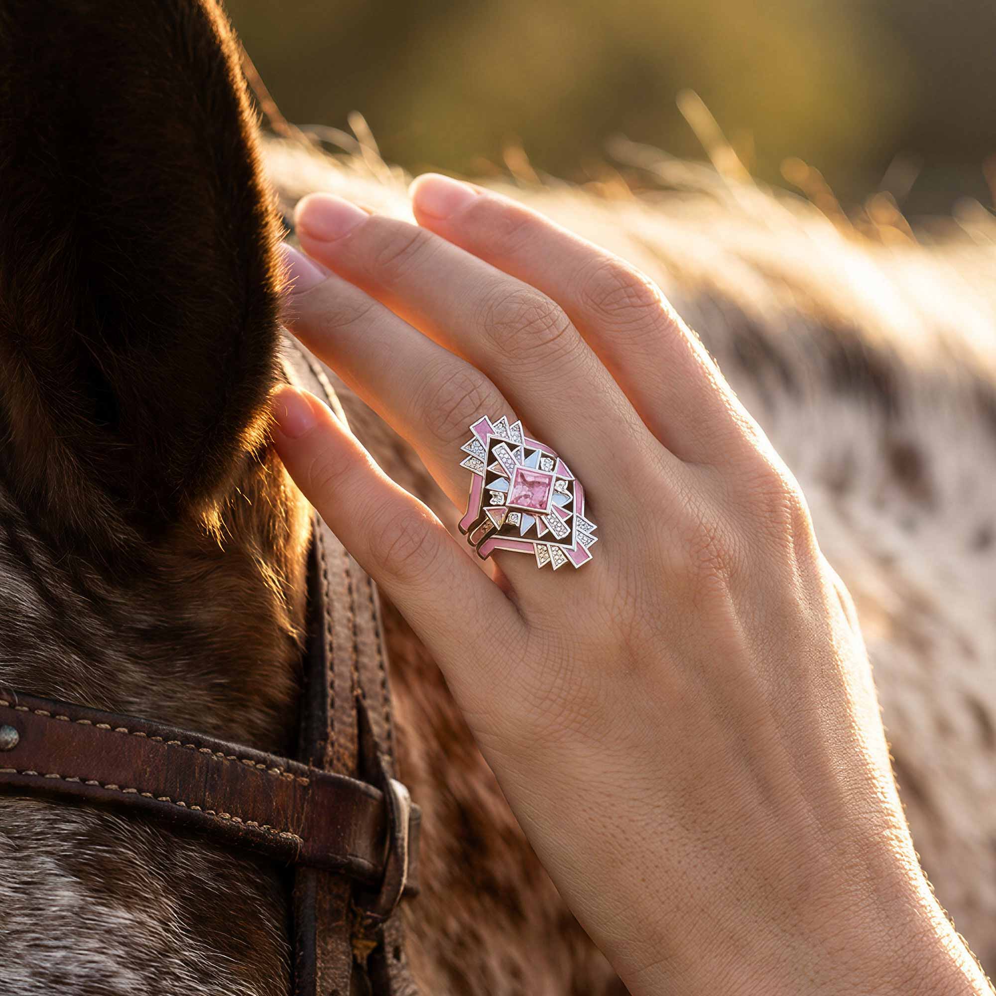 Chief's Crown Ring - Rose Quartz