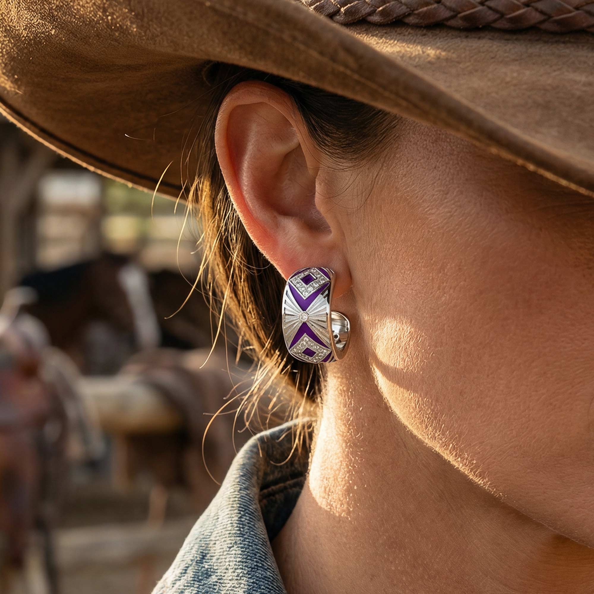 Cowgirl Legend Earrings - Purple