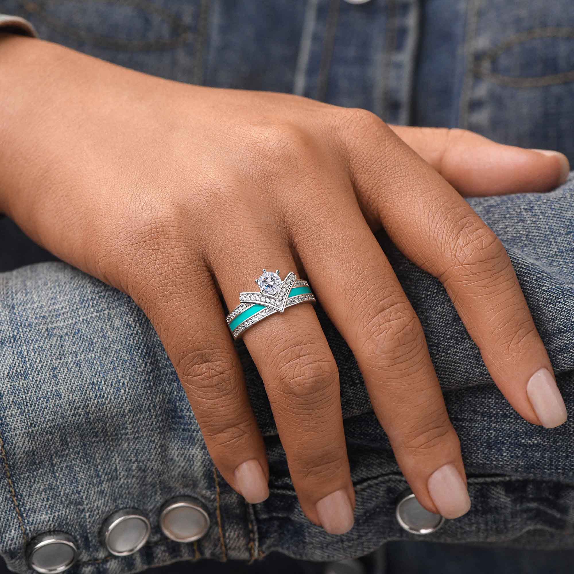 Crowned Noble Ring - Moissanite