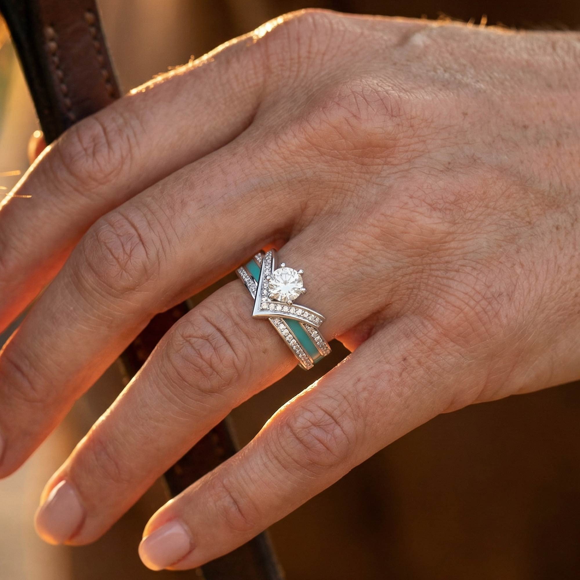 Crowned Noble Ring - Moissanite