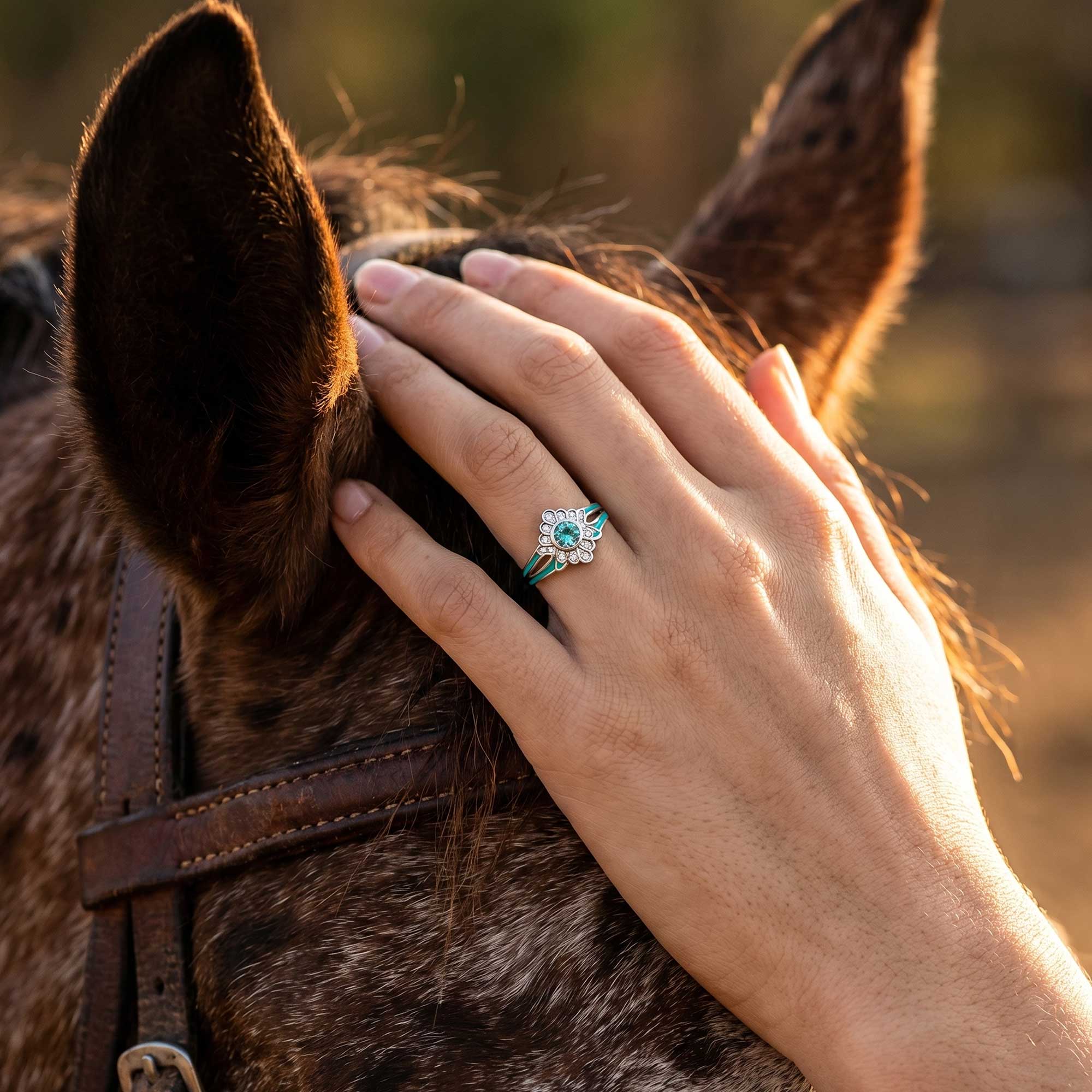 Desert Bloom Ring - Aquamarine