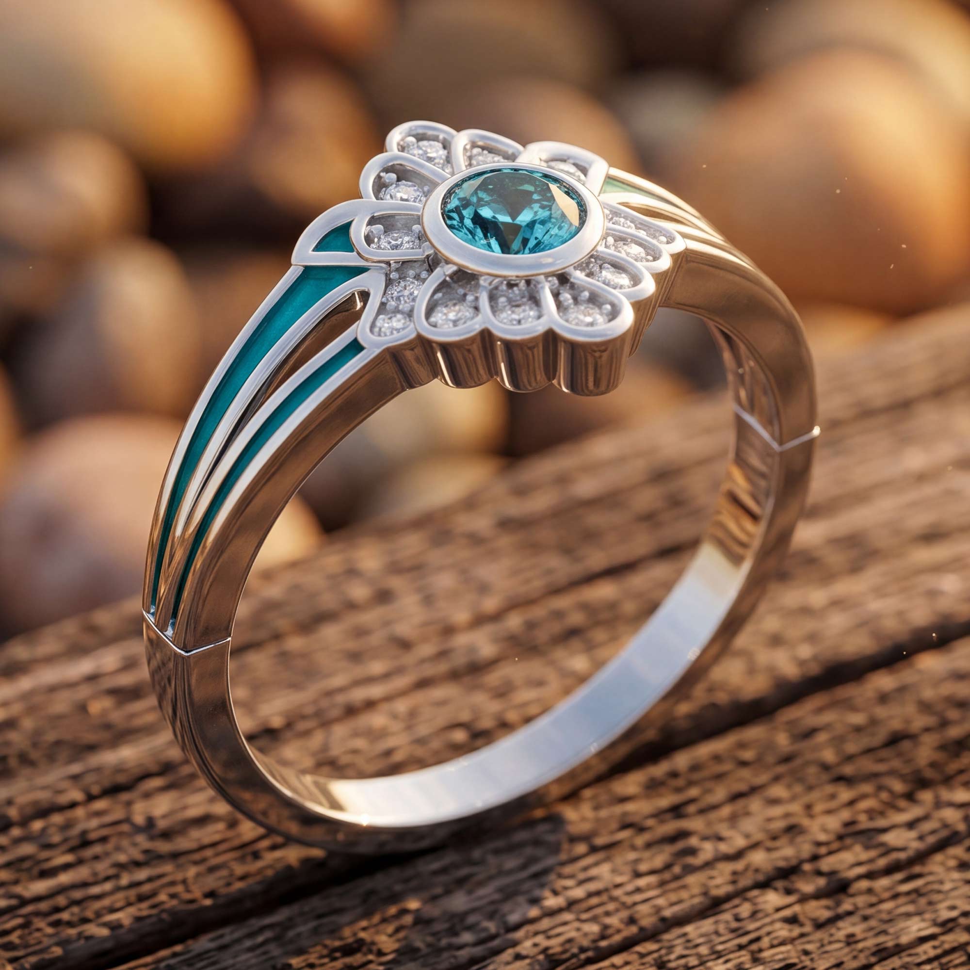 Desert Bloom Ring - Aquamarine