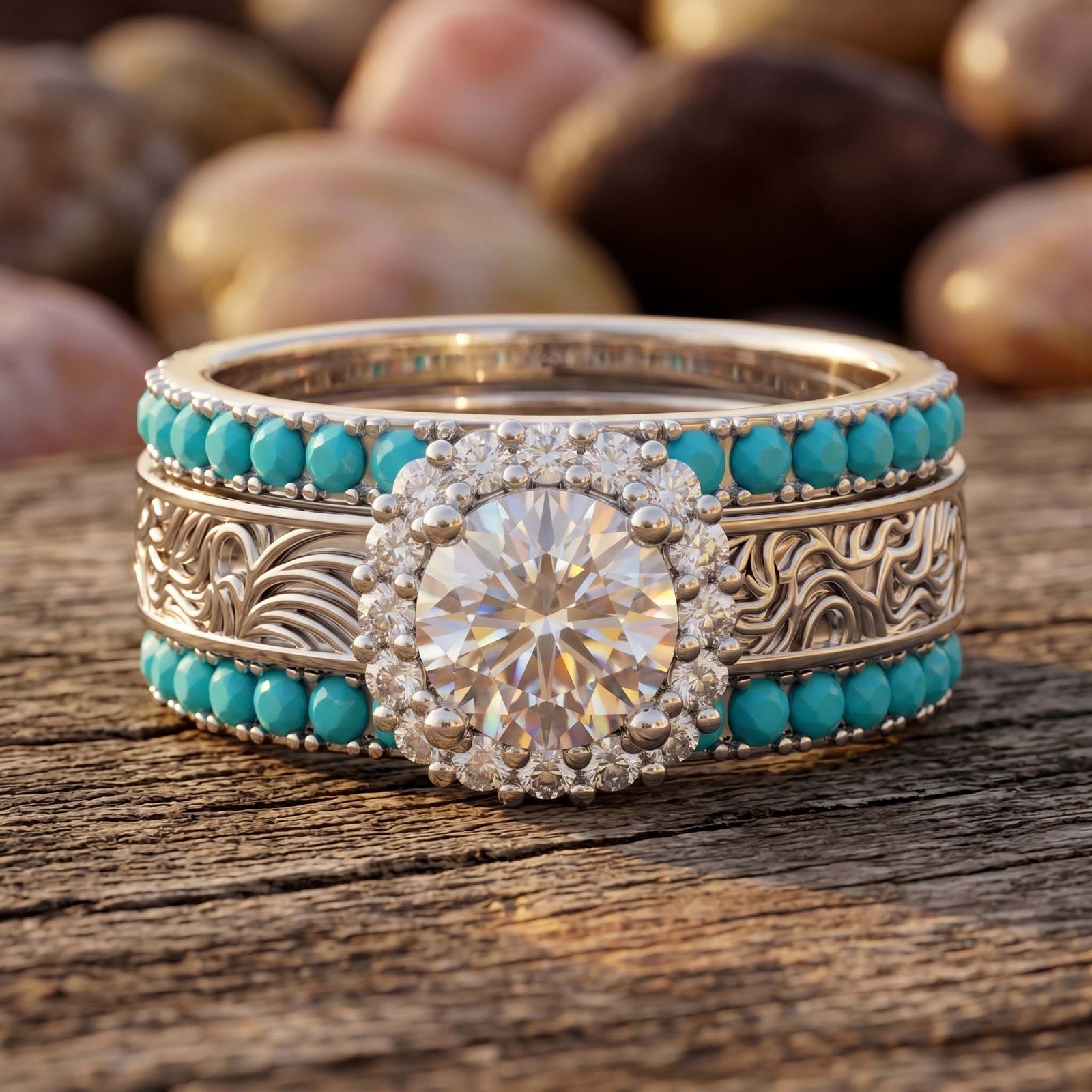 Desert Starpath Ring Set - Turquoise