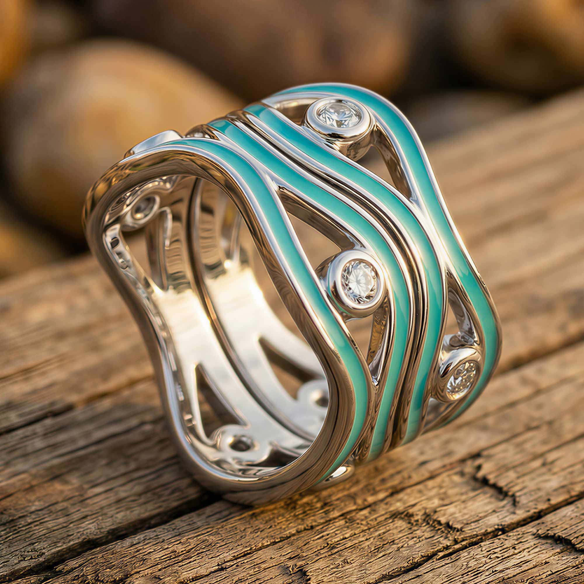 Desert Stream Ring - Moissanite