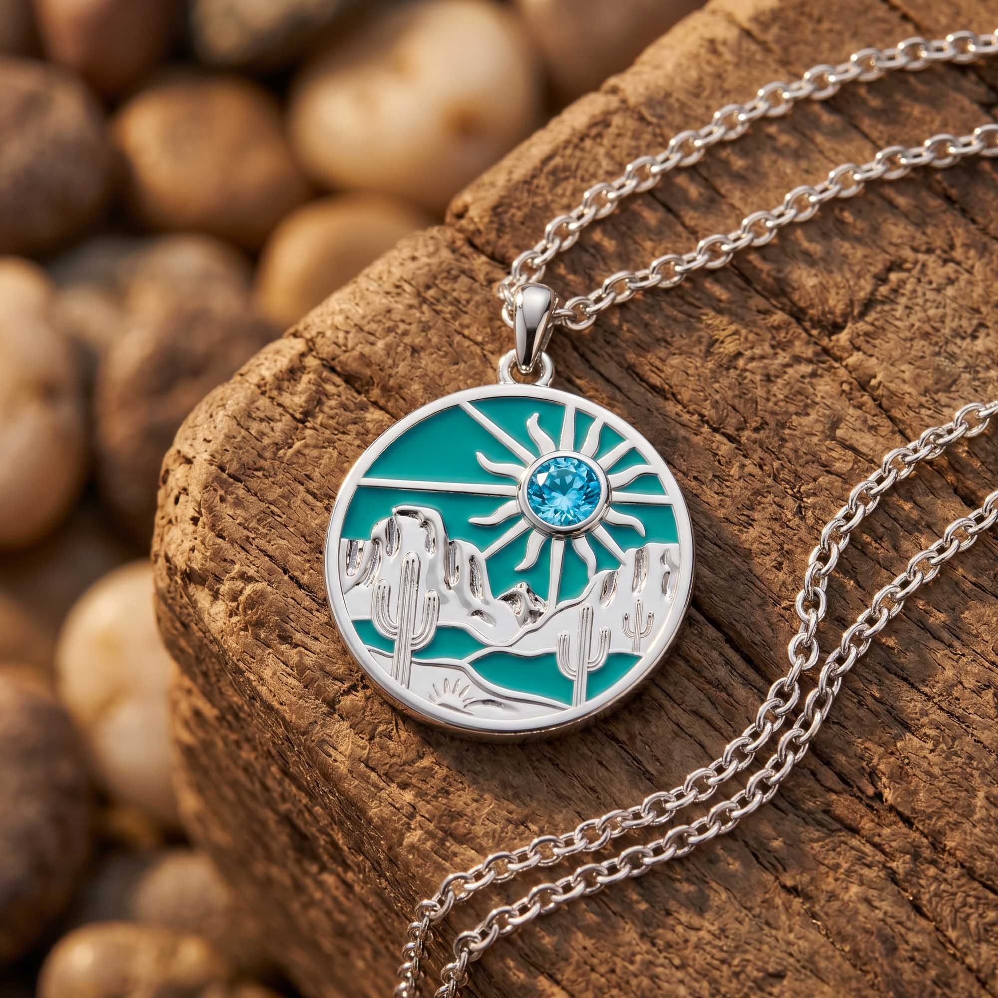 Desert Sunrise Necklace - Aquamarine
