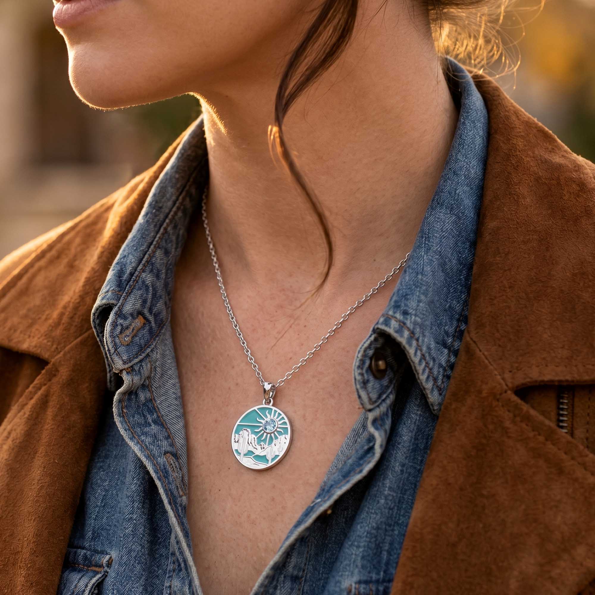 Desert Sunrise Necklace - Aquamarine