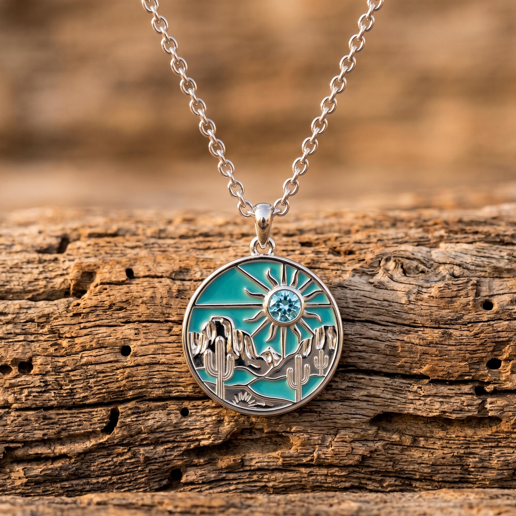 Desert Sunrise Necklace - Aquamarine