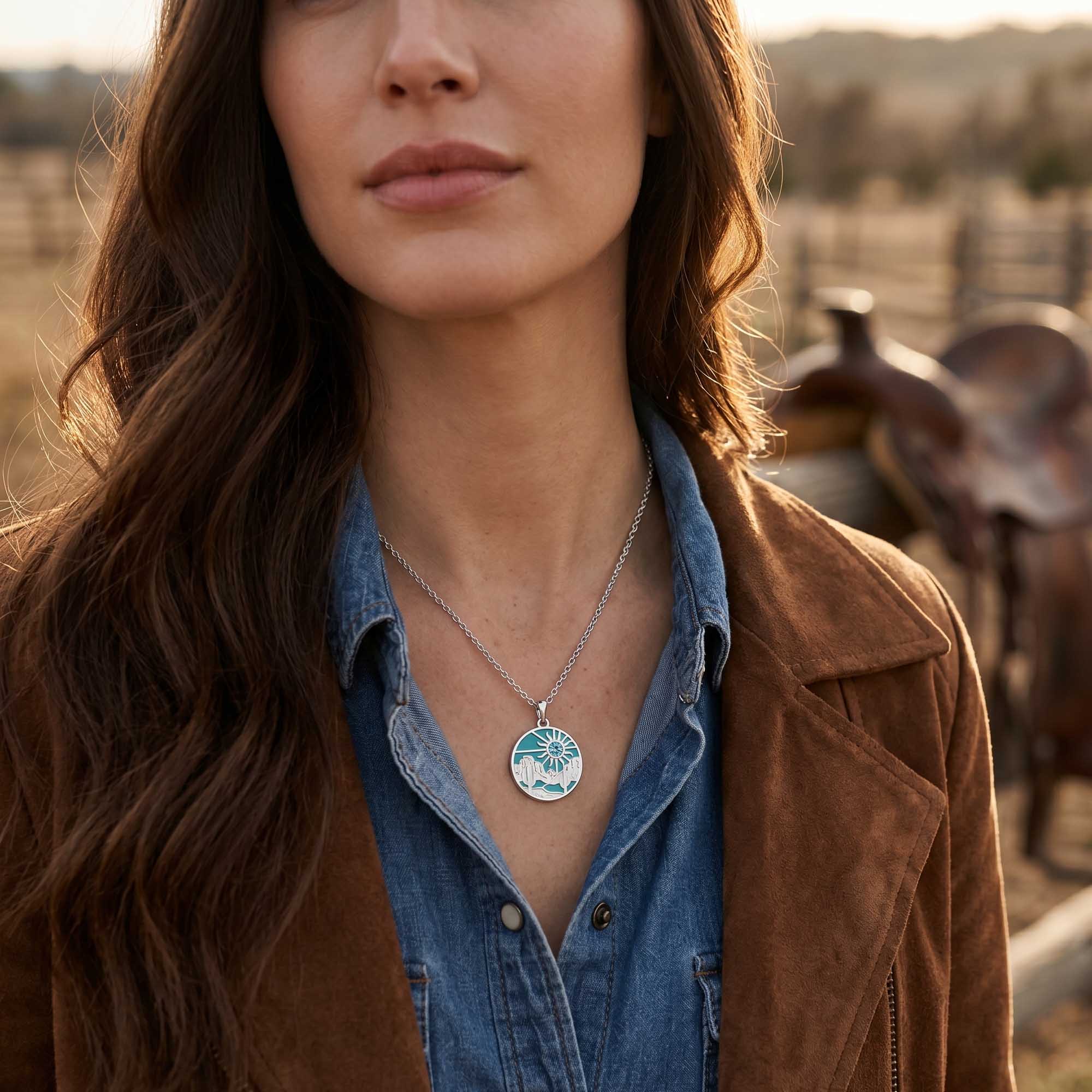 Desert Sunrise Necklace - Aquamarine
