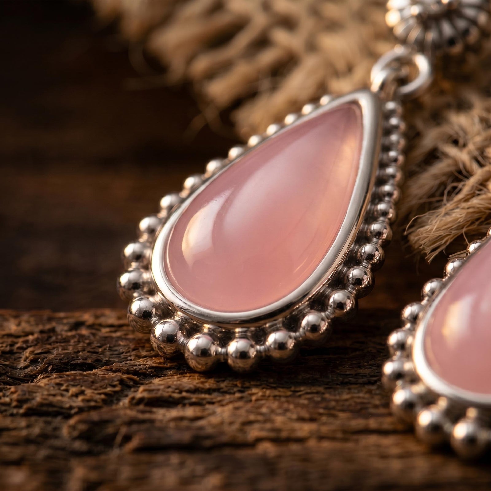 Desert Teardrop Earrings - Rose Quartz