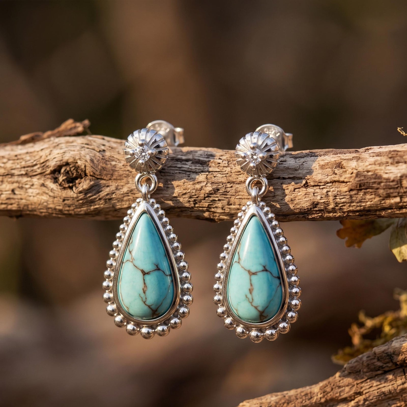 Desert Teardrop Earrings - Turquoise